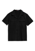 CAMISA  NEGRA FRONT POCKET STRIPED SHIRT