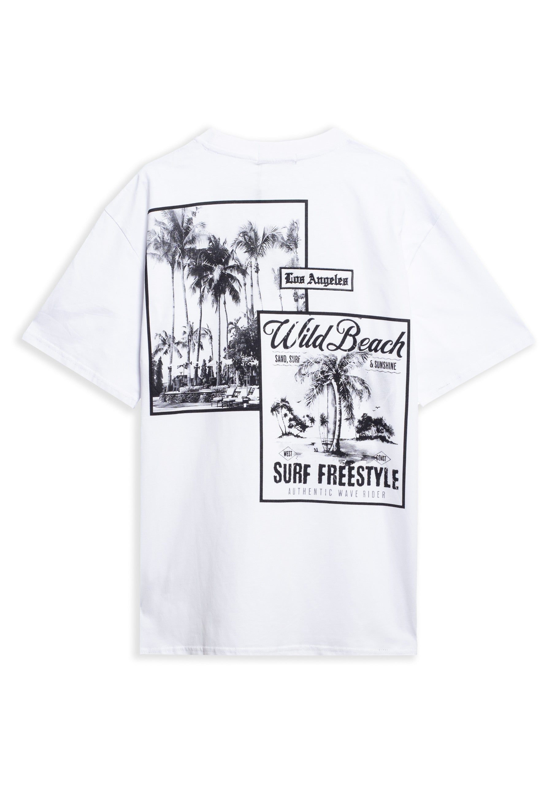 CAMISETA AREA ZERO BLANCA LOS ANGELES WILD BEACH OVERSIZED TEE