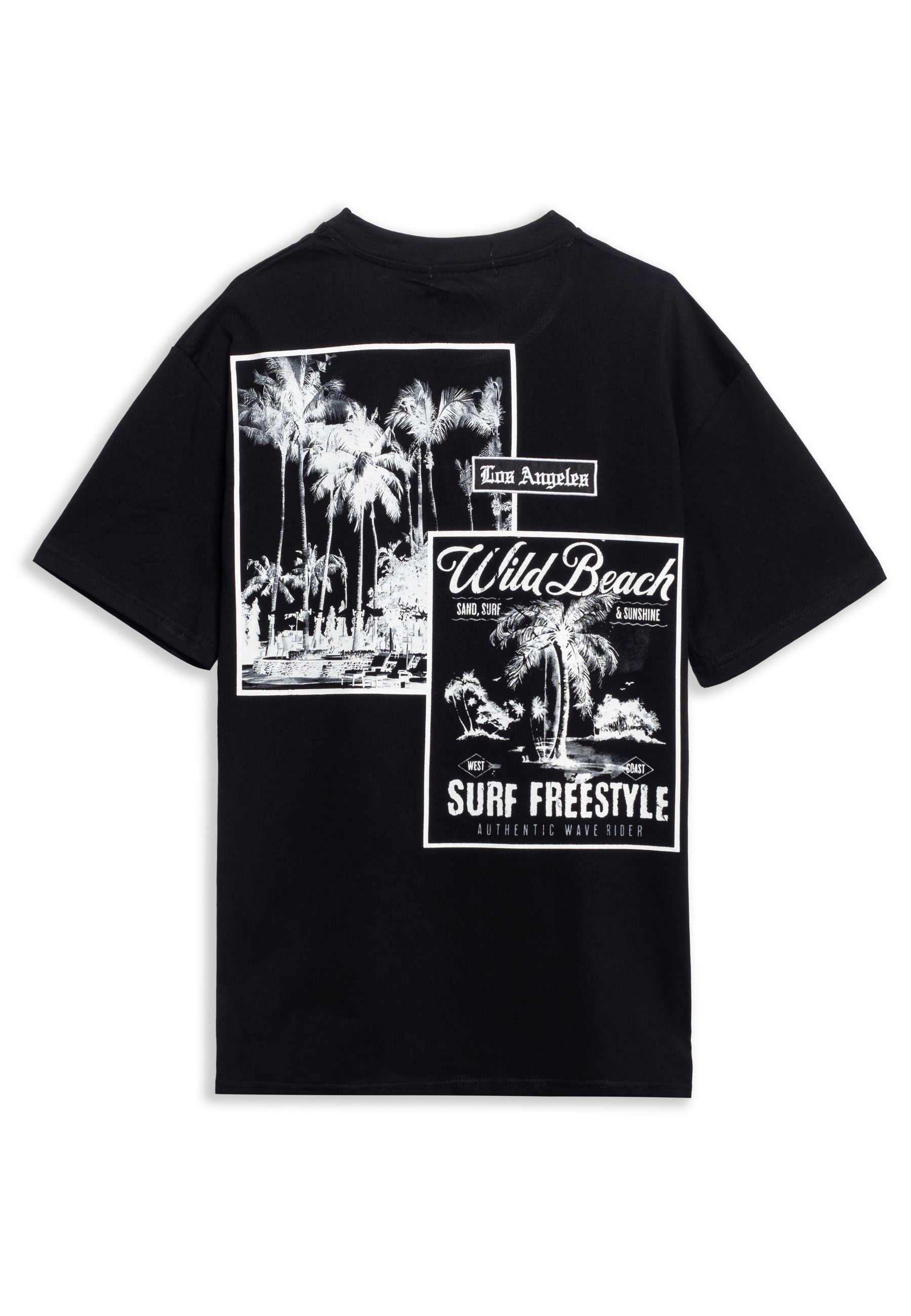 CAMISETA AREA ZERO NEGRA LOS ANGELES WILD BEACH OVERSIZED TEE