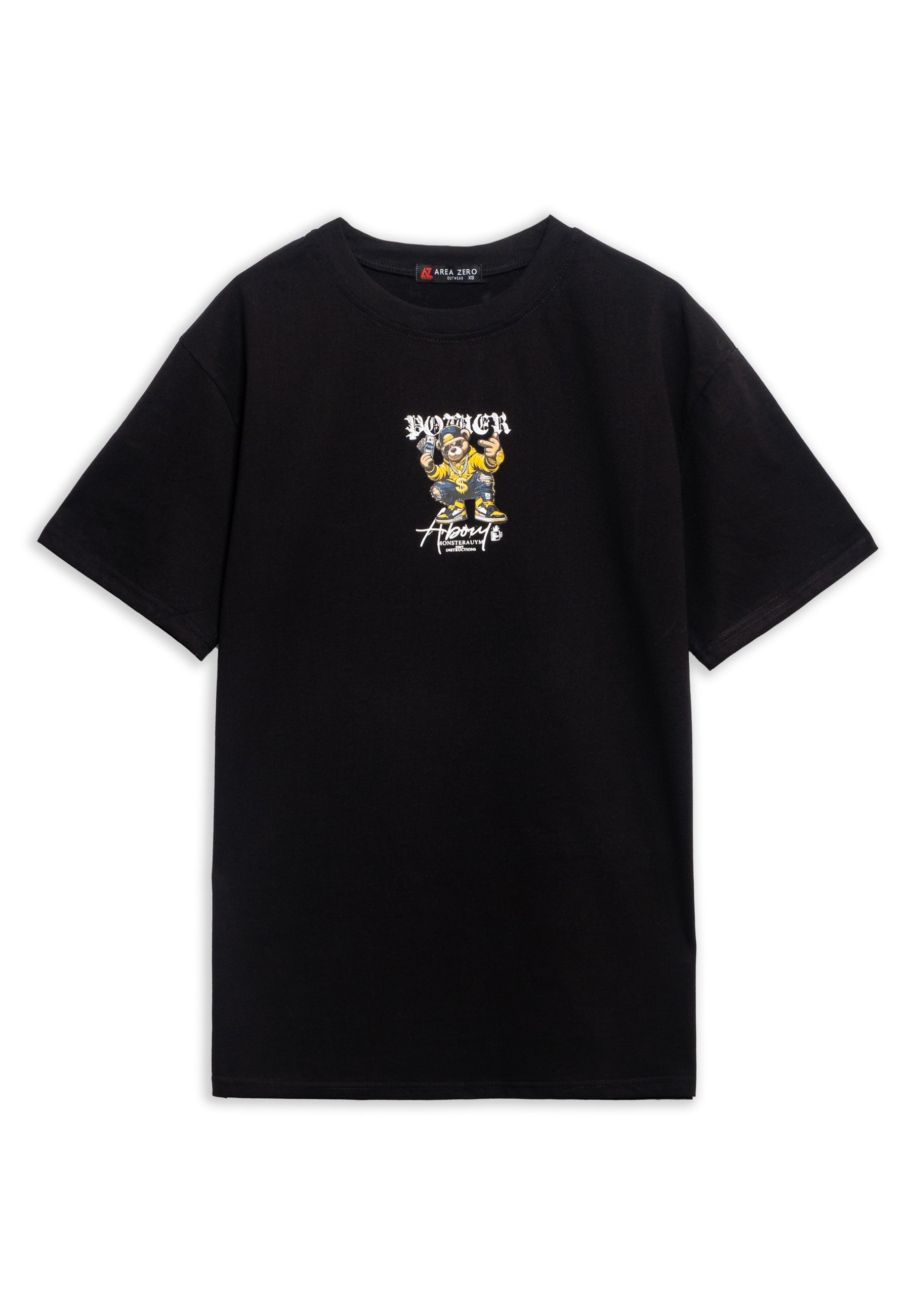 CAMISETA AREA ZERO NEGRA POWER BEAR OVERSIZED TEE