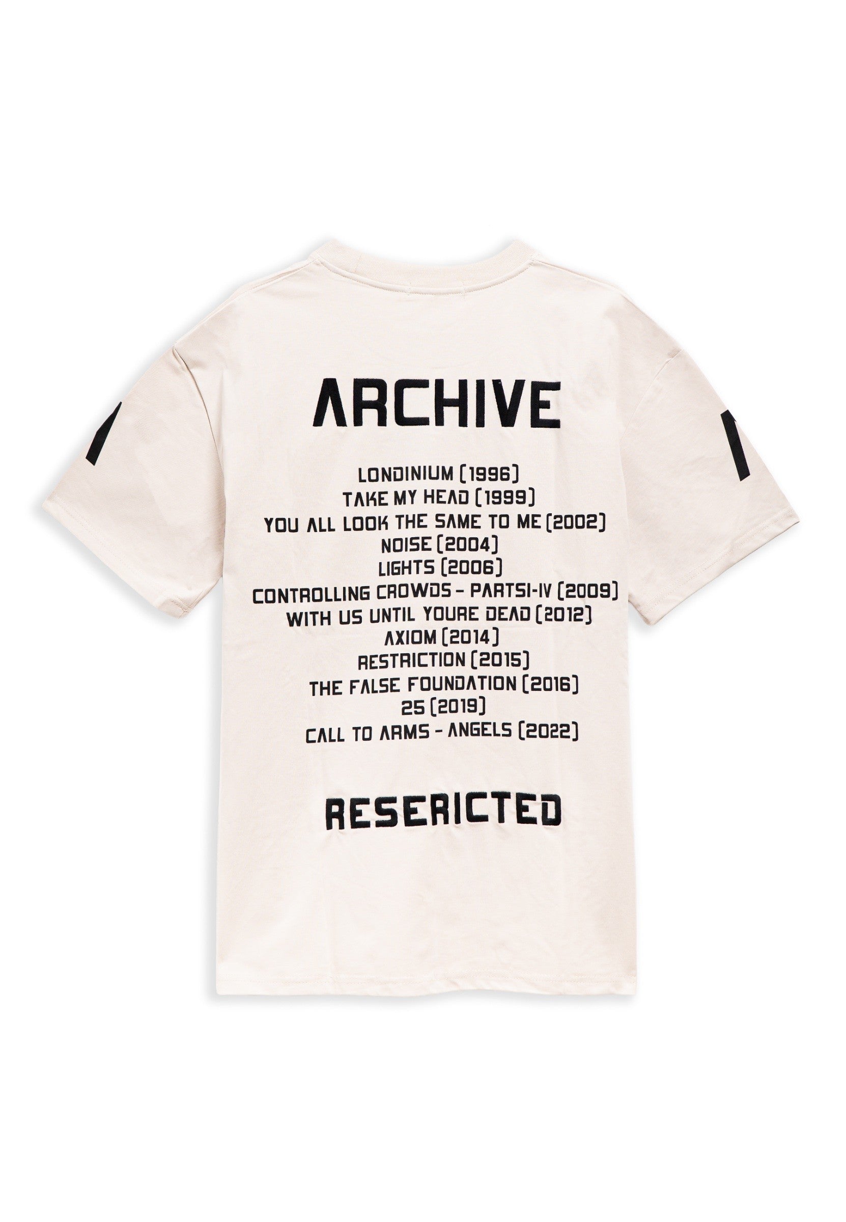 CAMISETA BEIGE RESERTRICTED WORLD TOUR OVERSIZED TEE