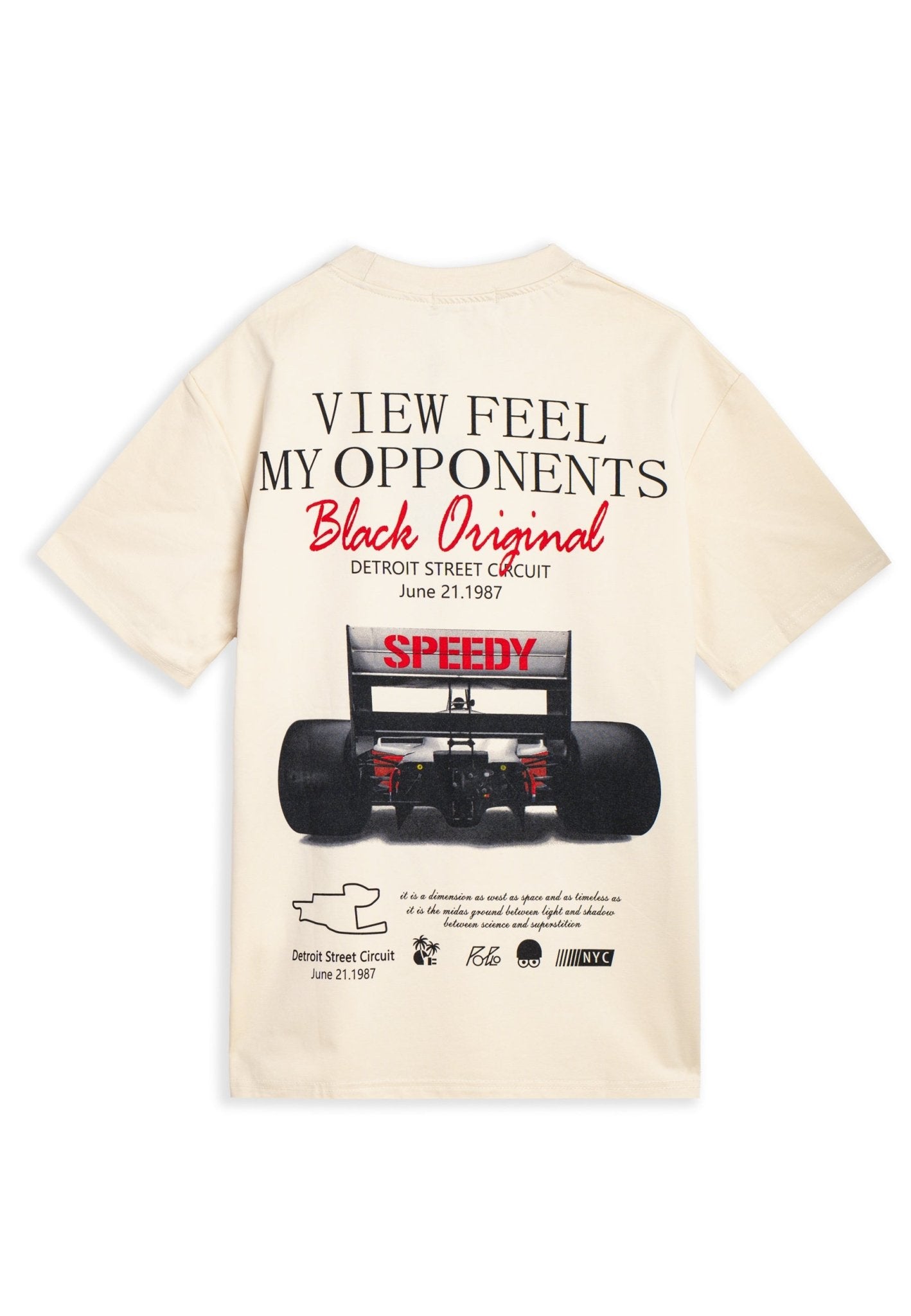 CAMISETA BEIGE VIEW FEEL F1 OVERSIZED TEE - AREA ZERO