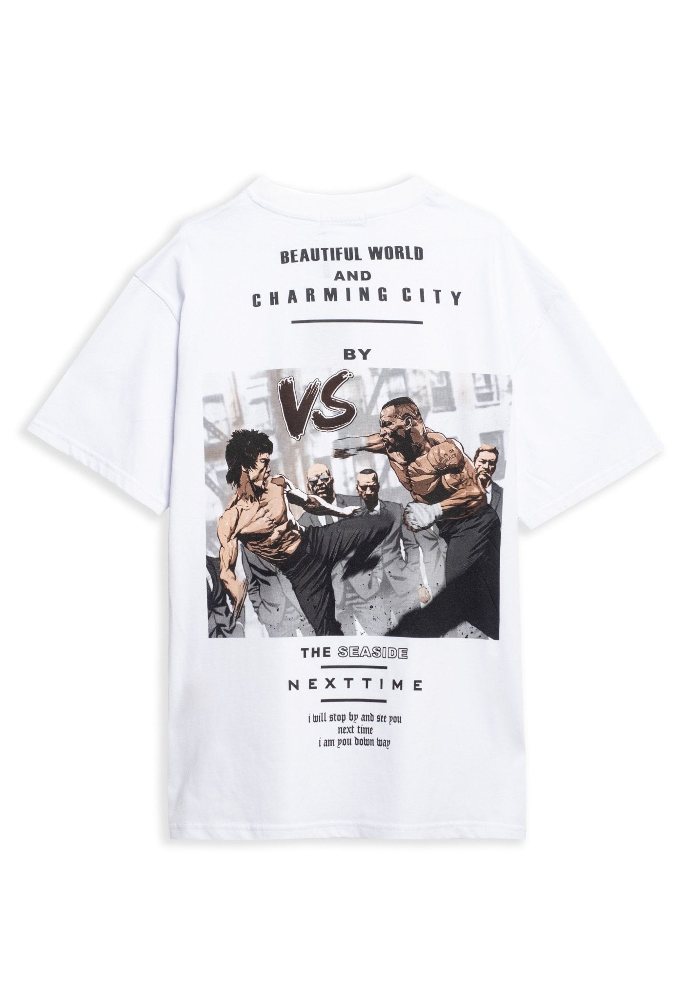 CAMISETA BLANCA FIGHTERS OVERSIZED TEE - AREA ZERO