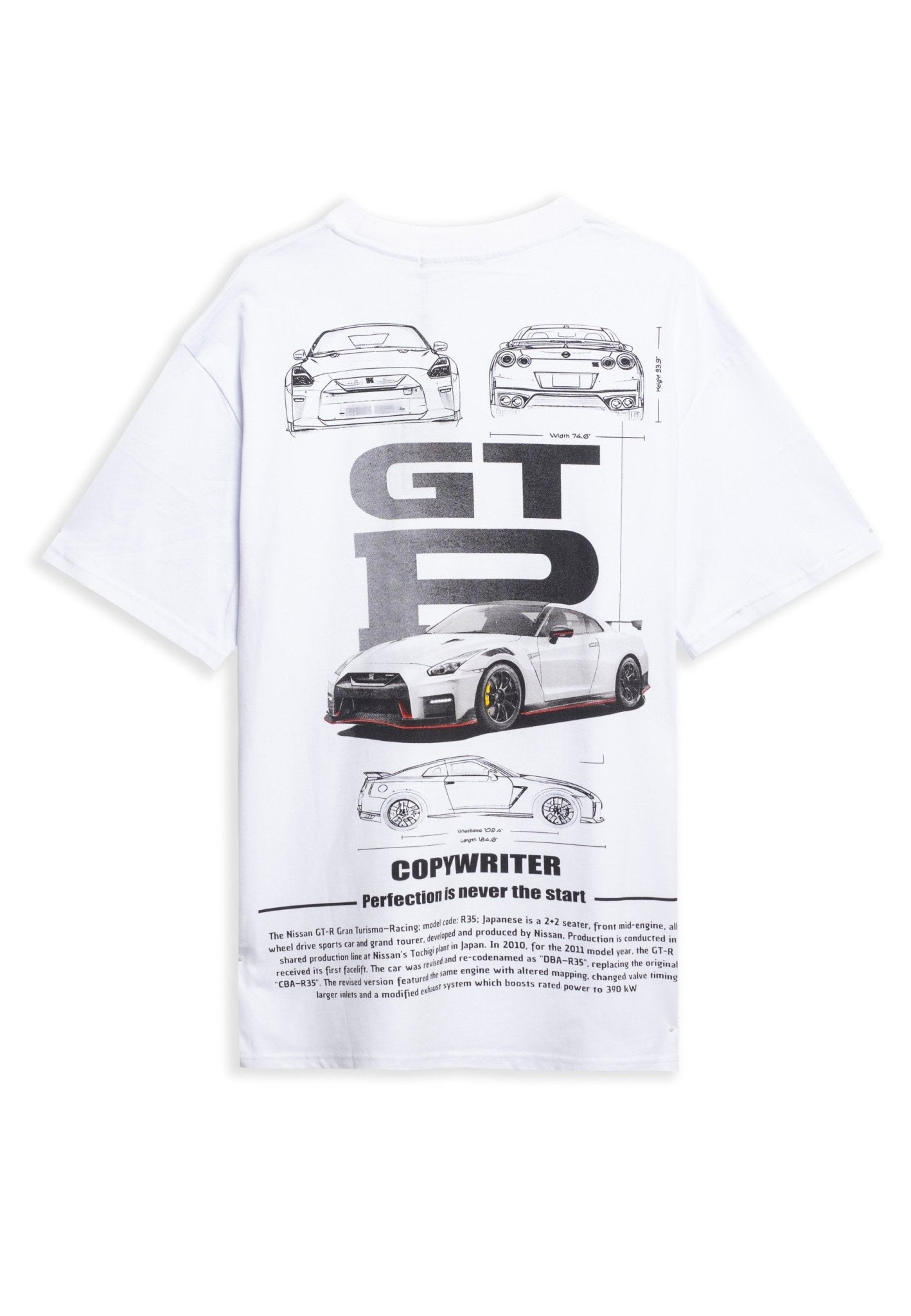 CAMISETA BLANCA GTR COPYWRITTER OVERSIZED TEE - AREA ZERO