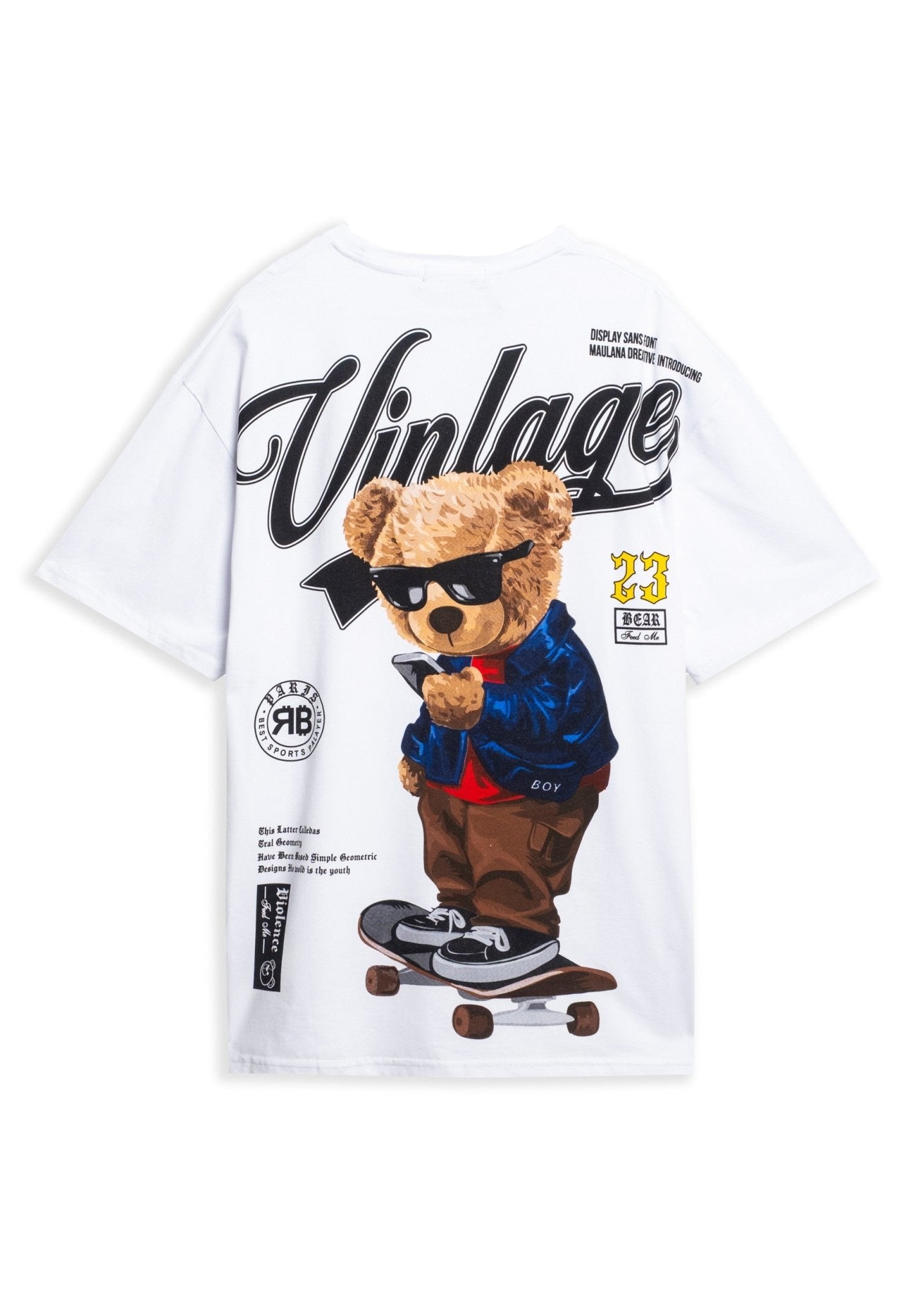 CAMISETA BLANCA VANTAGE BEAR OVERSIZED TEE - AREA ZERO