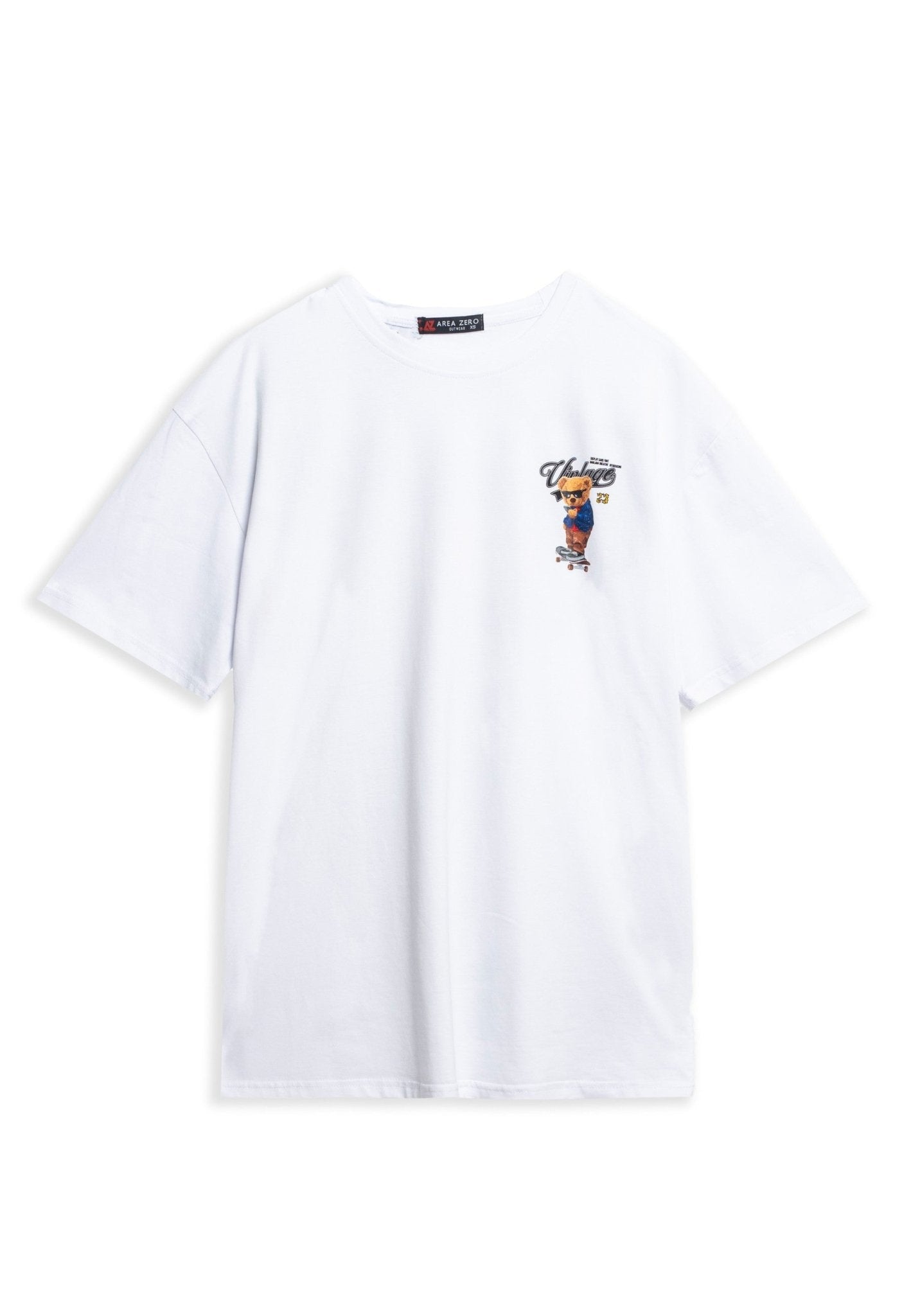 CAMISETA BLANCA VANTAGE BEAR OVERSIZED TEE - AREA ZERO