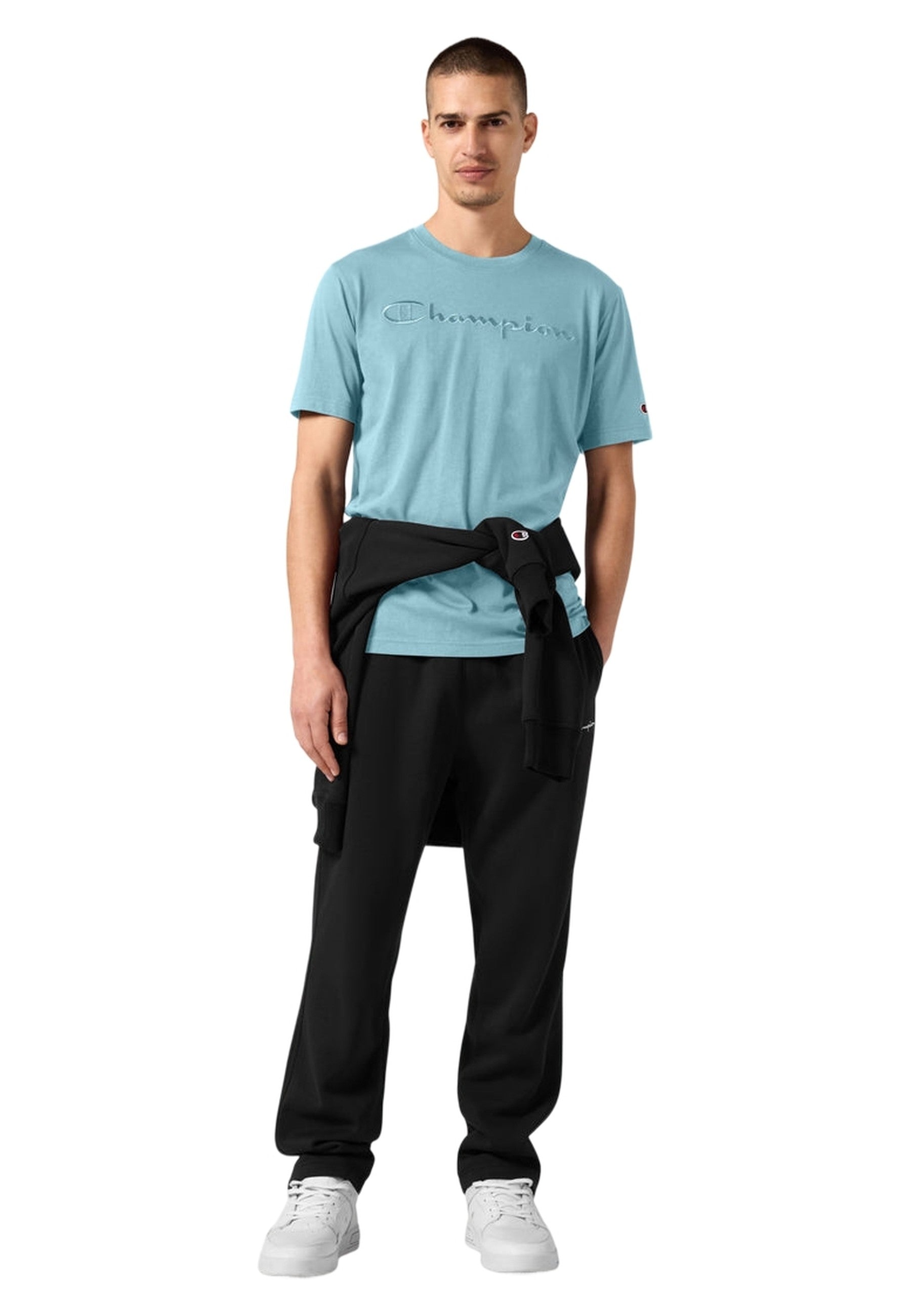 CAMISETA CHAMPION AZUL BIG ICON EMBROIDERED LOGO TEE