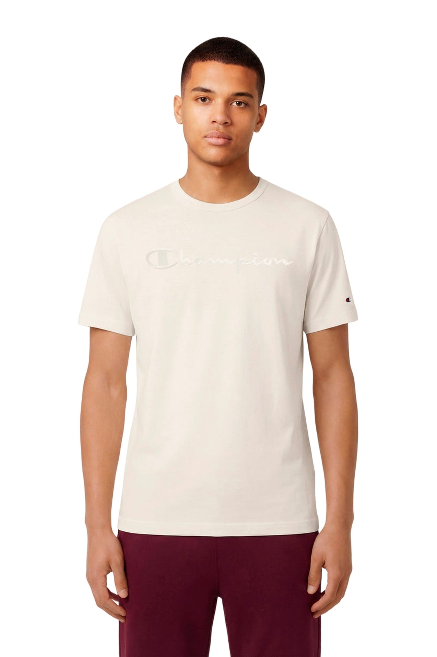 CAMISETA CHAMPION BEIGE ICONS EMBROIDERED LOGO TEE