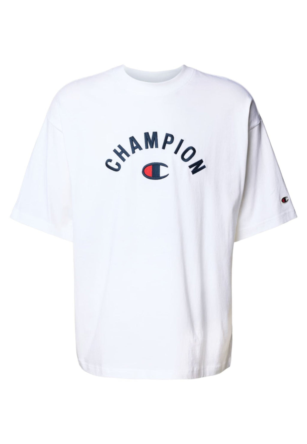 CAMISETA CHAMPION BLANCA EMBROIDERED LOGO T - SHAPE TEE - AREA ZERO