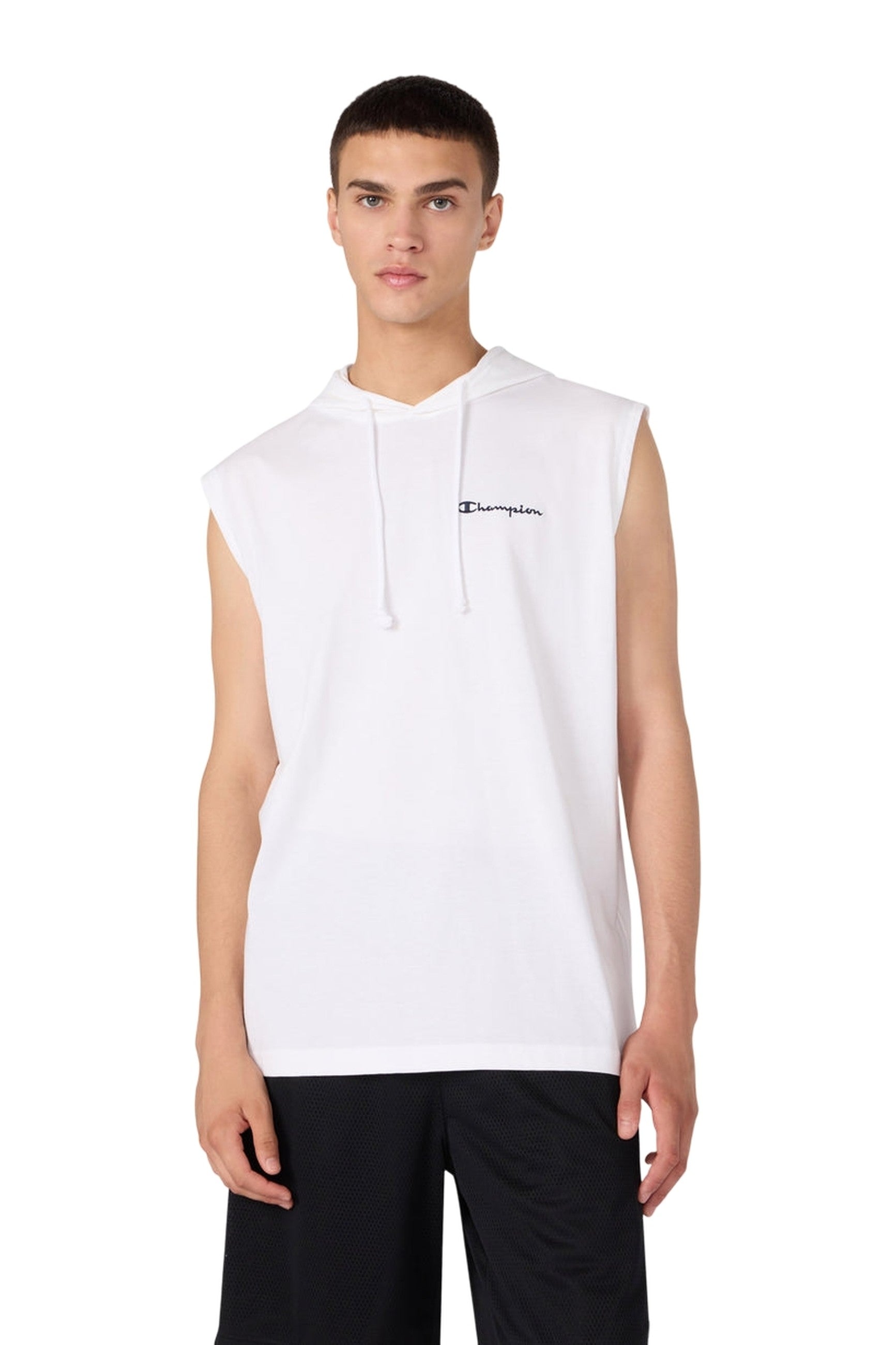 CAMISETA CHAMPION BLANCA SLEEVELESS HOODED ICON SMALL LOGO TEE