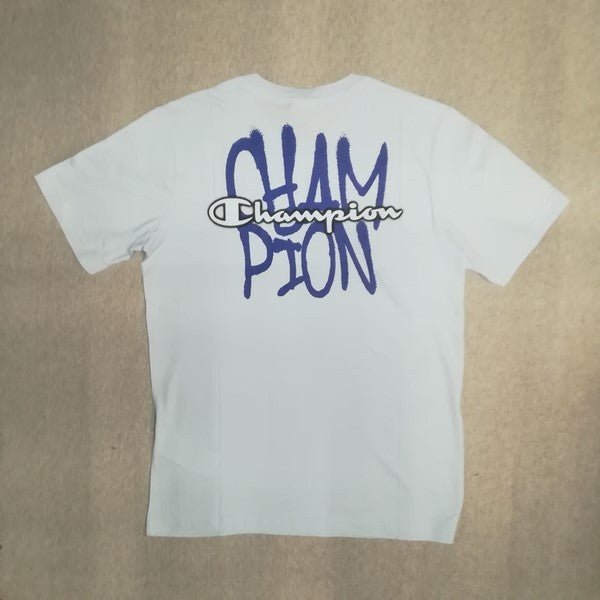 CAMISETA CHAMPION CELESTE GRAFITTI LOGO CREWNECK TEE - AREA ZERO