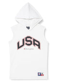 CAMISETA CHAMPION JUNIOR BLANCA USA SLEEVELESS HODDED TEE