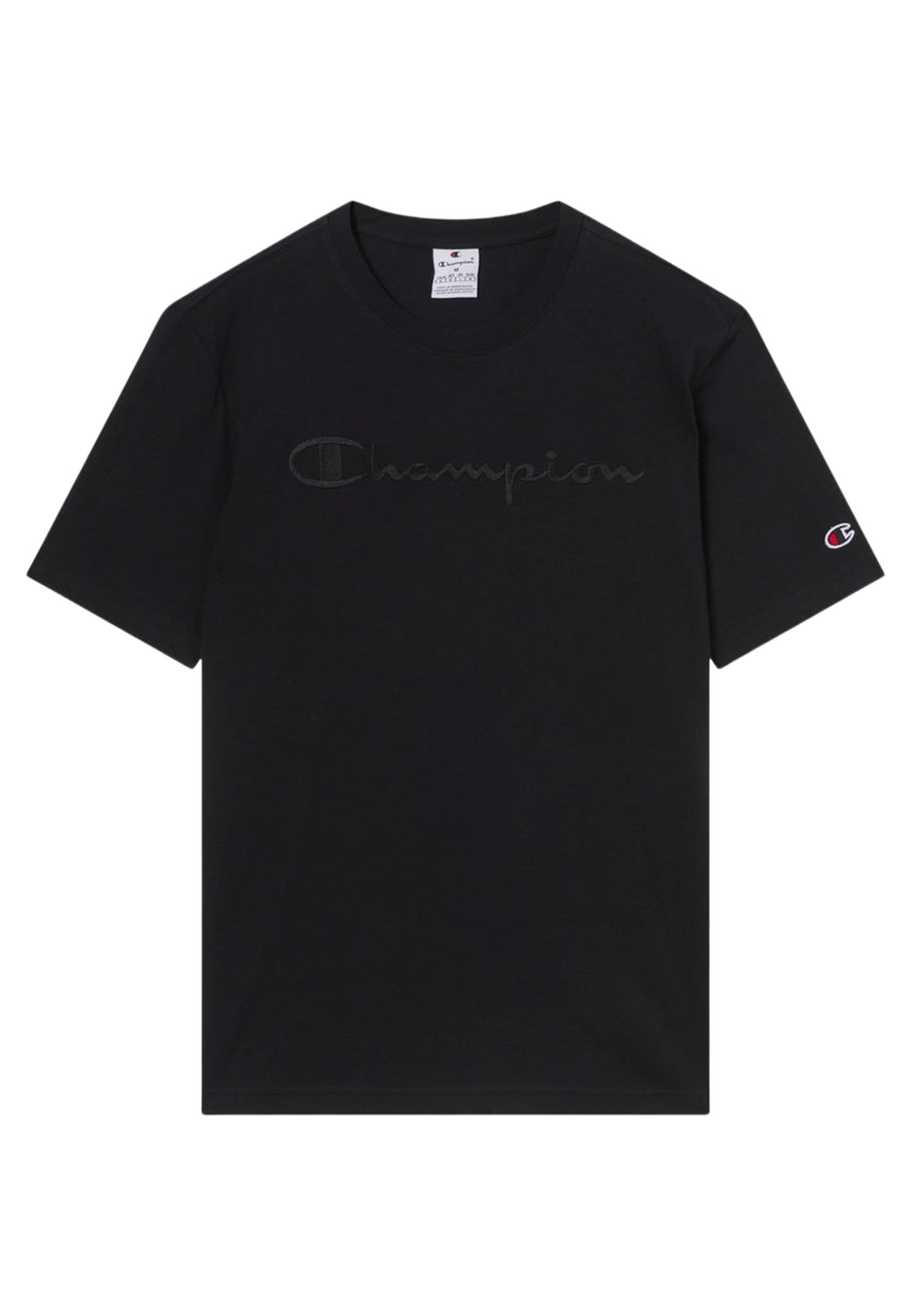 CAMISETA CHAMPION NEGRA ICONS EMBROIDERED LOGO TEE