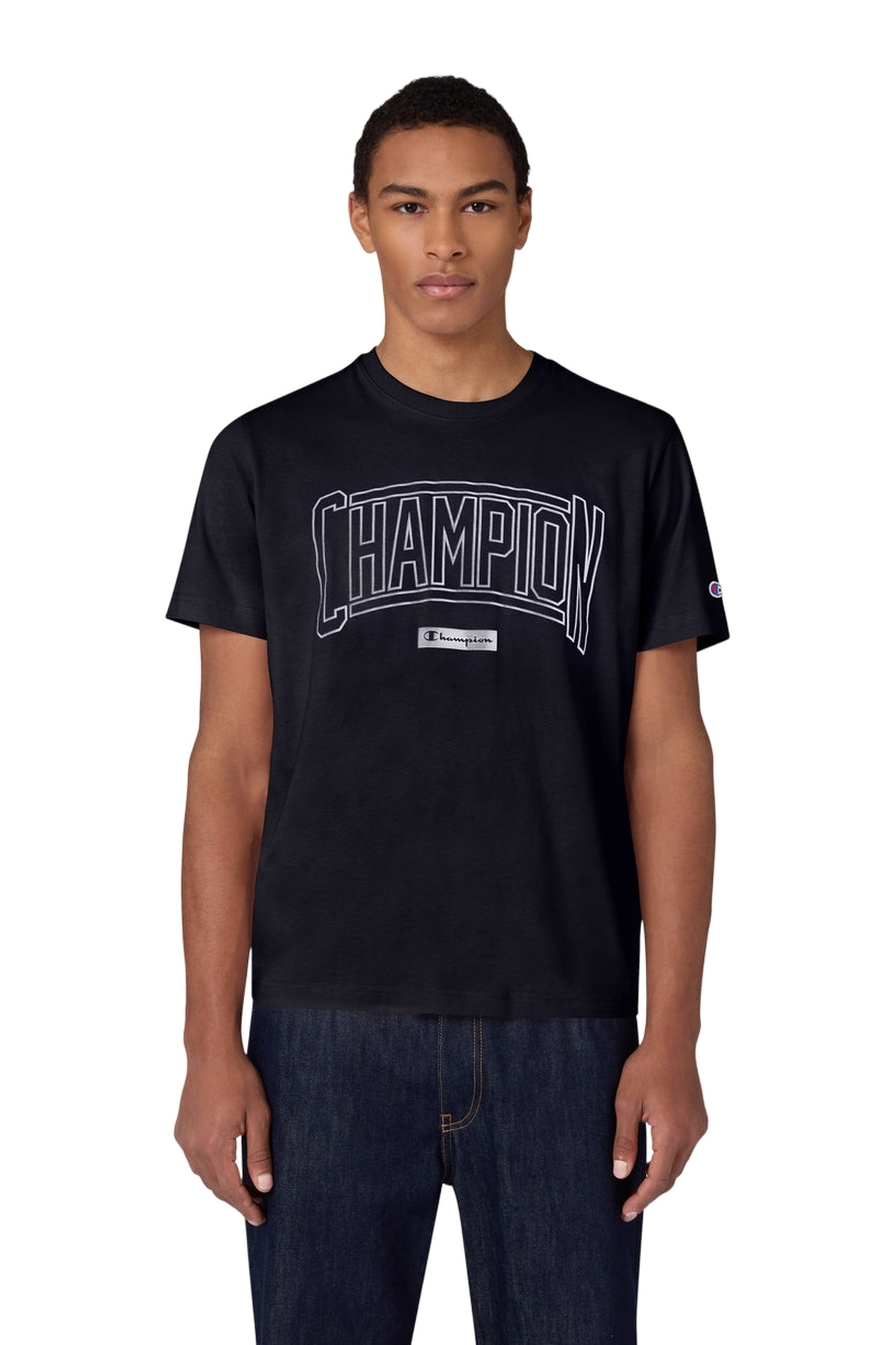 CAMISETA CHAMPION NEGRA PUFF PRINT CREWNECK TEE
