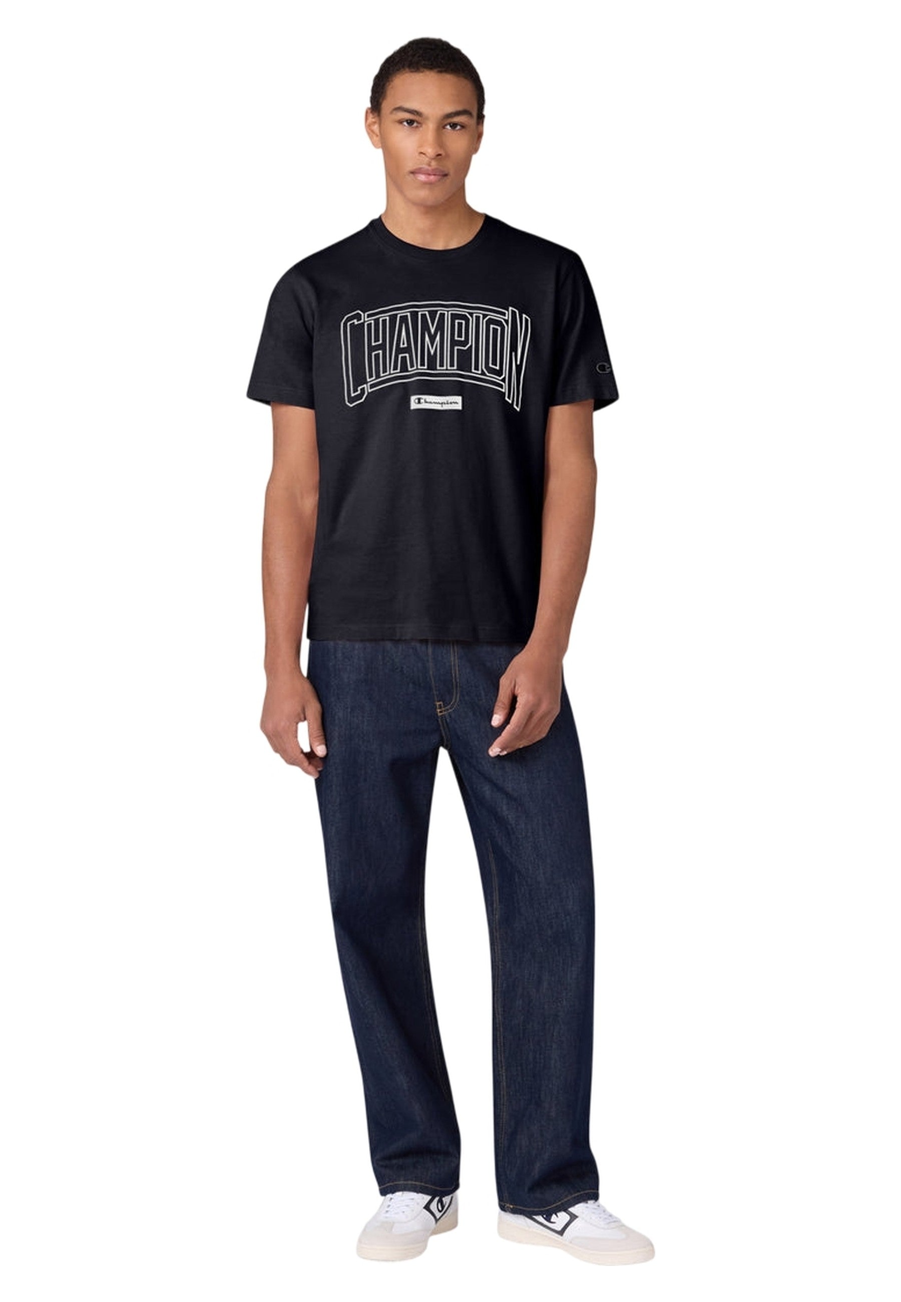 CAMISETA CHAMPION NEGRA PUFF PRINT CREWNECK TEE