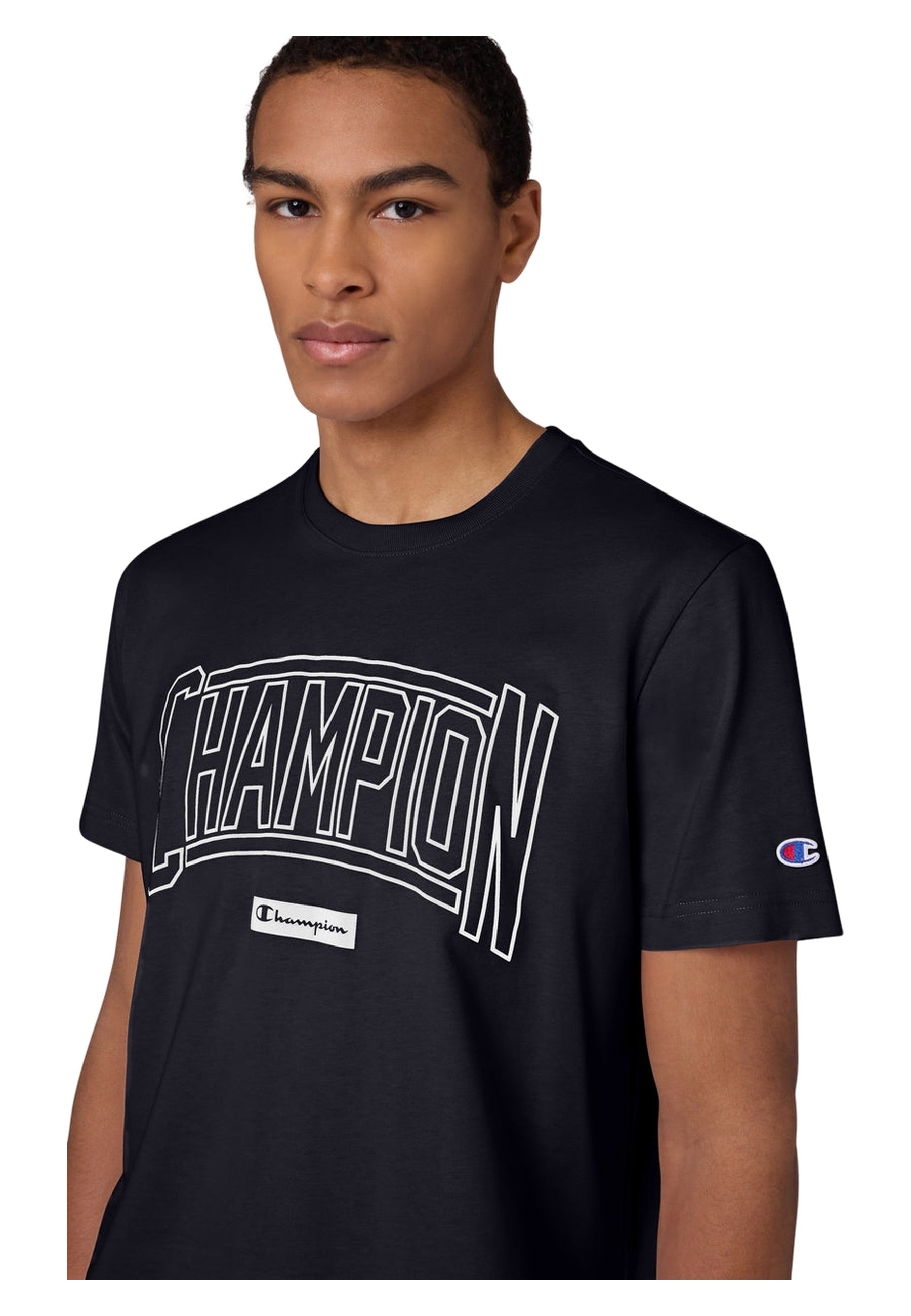 CAMISETA CHAMPION NEGRA PUFF PRINT CREWNECK TEE