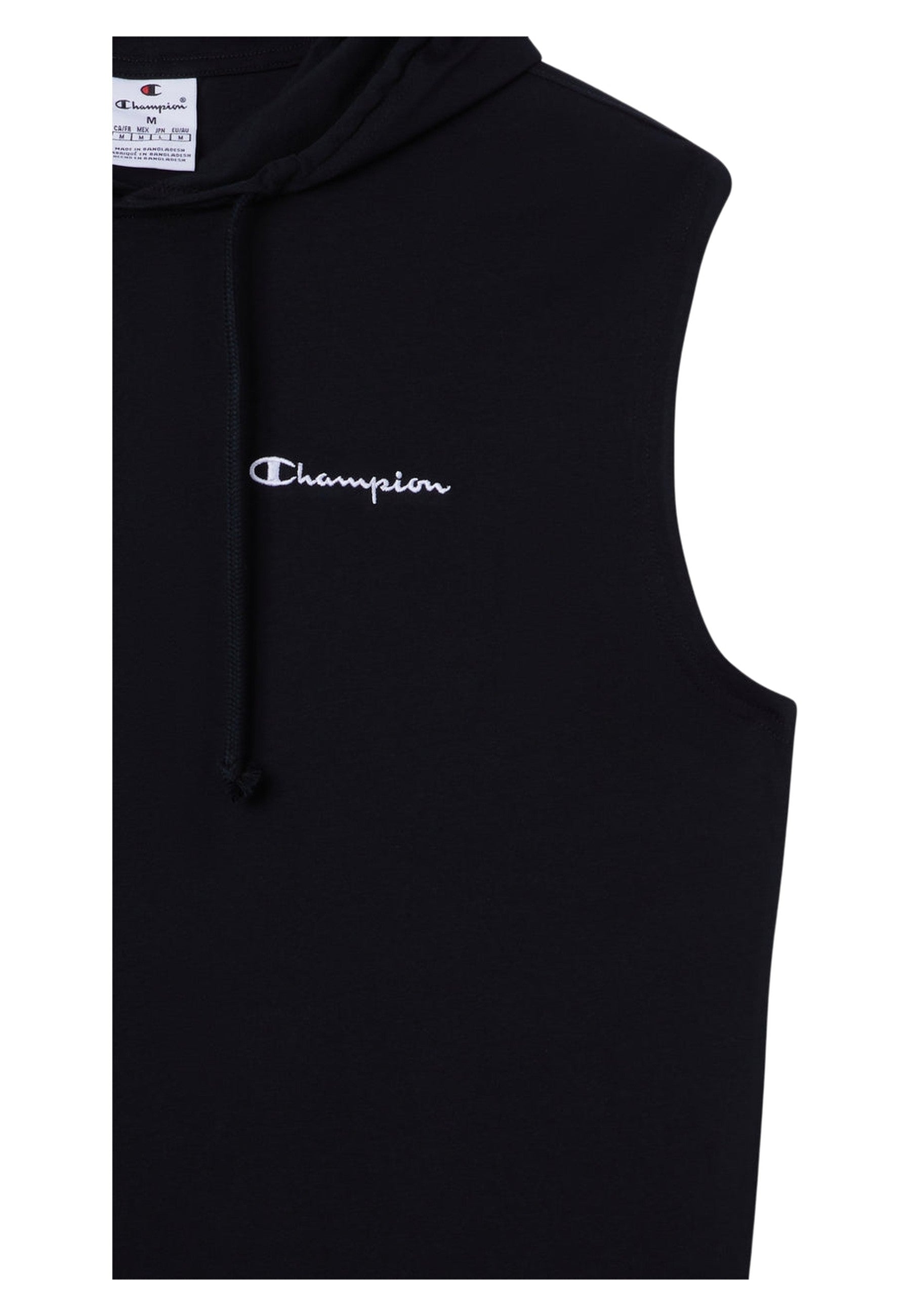 CAMISETA CHAMPION NEGRA SLEEVELESS HOODED ICON SMALL LOGO TEE