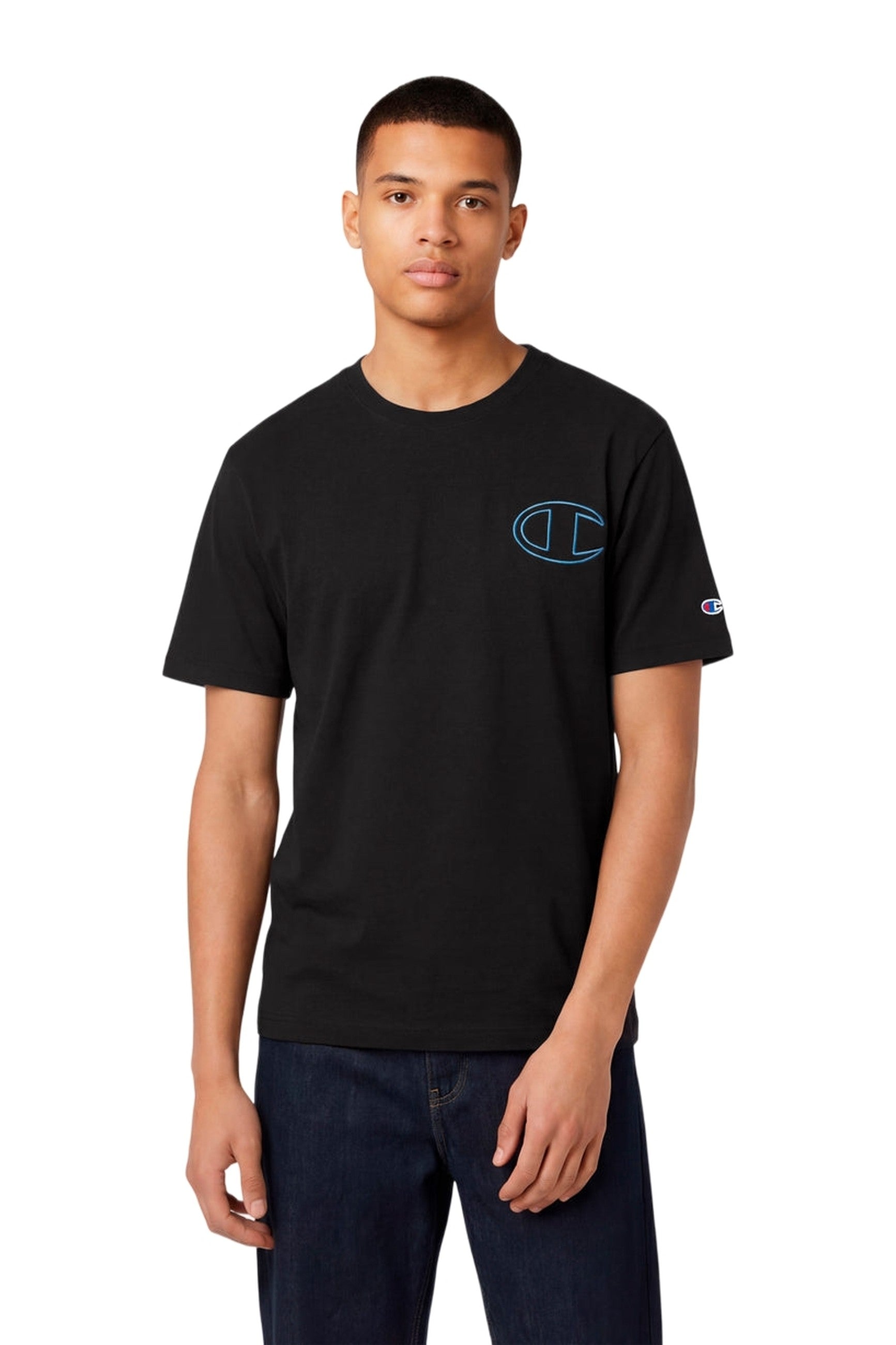CAMISETA CHAMPION NEGRA SMALL PUFF PRINT CREWNECK TEE