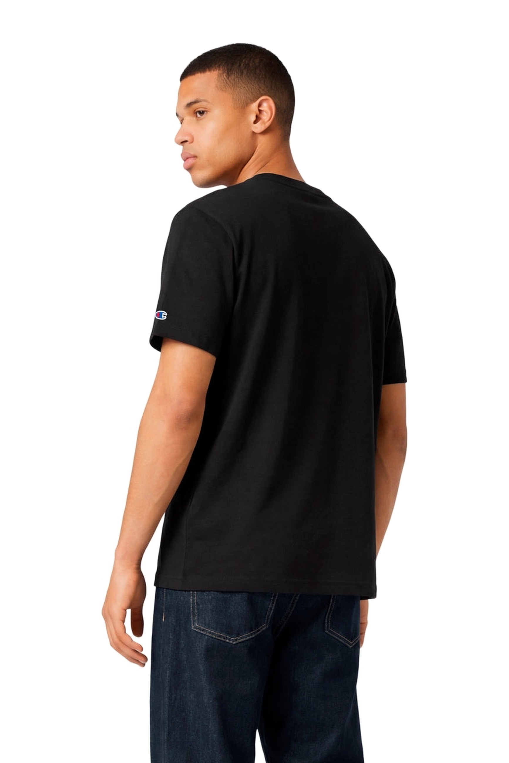 CAMISETA CHAMPION NEGRA SMALL PUFF PRINT CREWNECK TEE