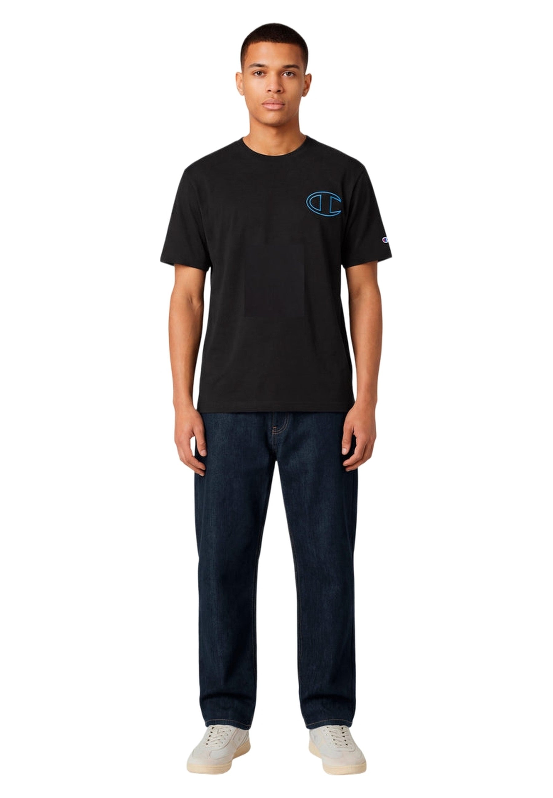 CAMISETA CHAMPION NEGRA SMALL PUFF PRINT CREWNECK TEE