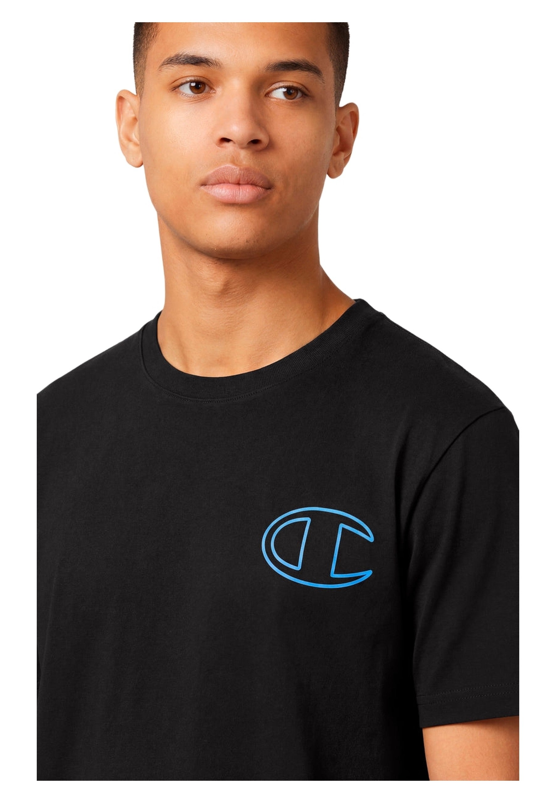 CAMISETA CHAMPION NEGRA SMALL PUFF PRINT CREWNECK TEE