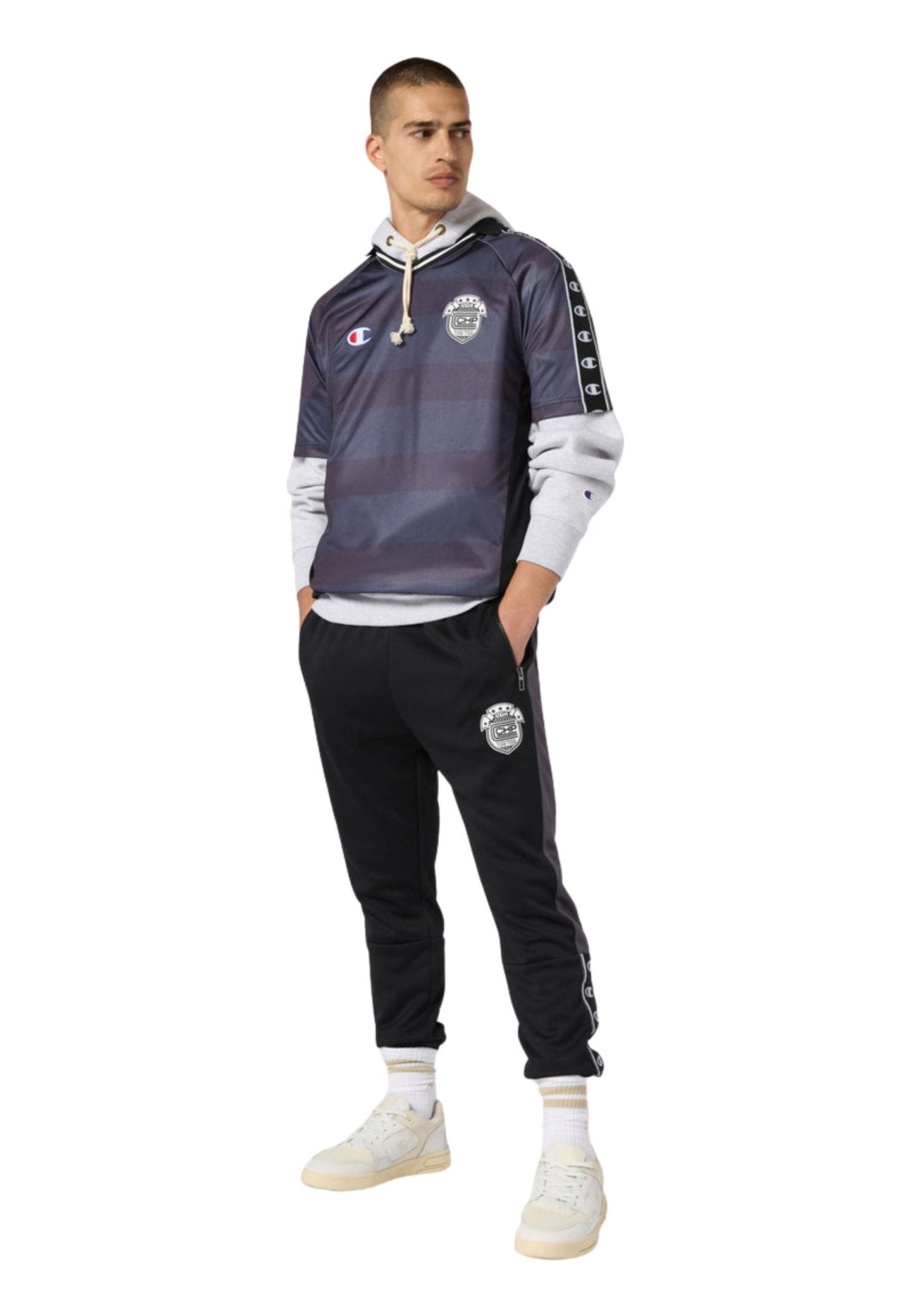 CAMISETA CHAMPION ROCHESTER NEGRA STRIPPED FOOTBALL JERSEY - AREA ZERO