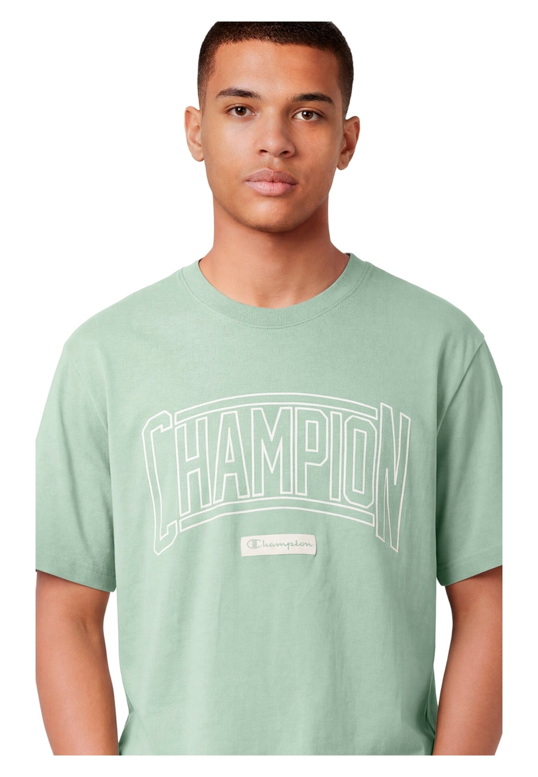 CAMISETA CHAMPION VERDE PUFF PRINT CREWNECK TEE