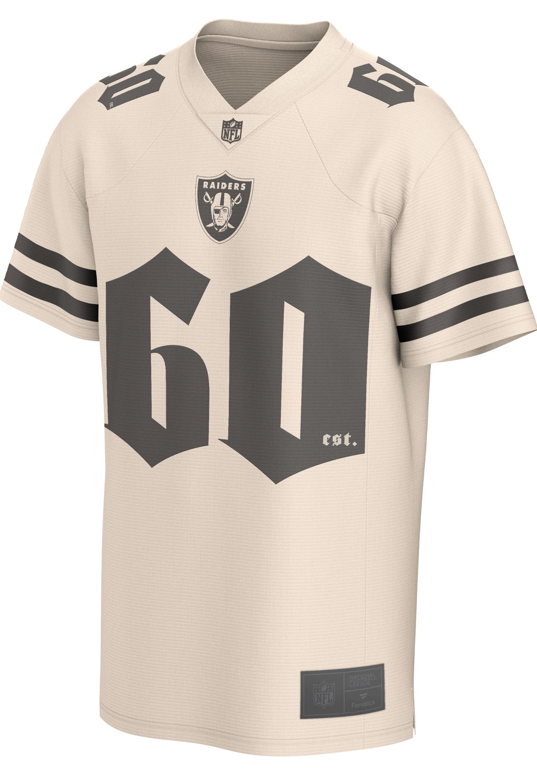 CAMISETA FANATICS GRIS LAS VEGAS RAIDERS GOTHIC FOUNDATION FASHION NFL JERSEY