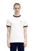 CAMISETA FRED FERRY BLANCA FRANJAS HOMBRO BORDADO PECHO