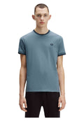 CAMISETA FRED PERRY AZUL CONTRAST RIBETED TEE