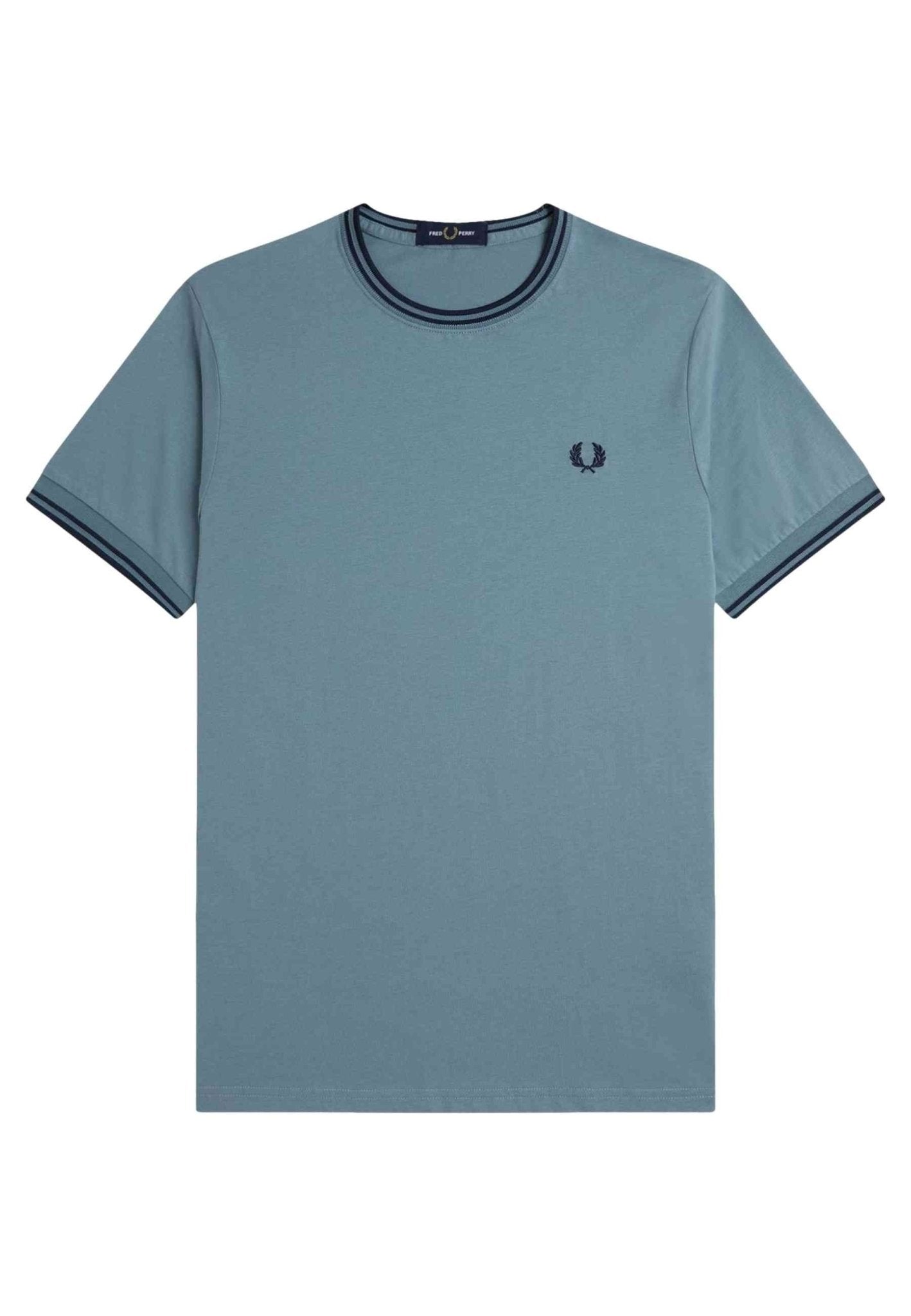 CAMISETA FRED PERRY AZUL CONTRAST RIBETED TEE - AREA ZERO