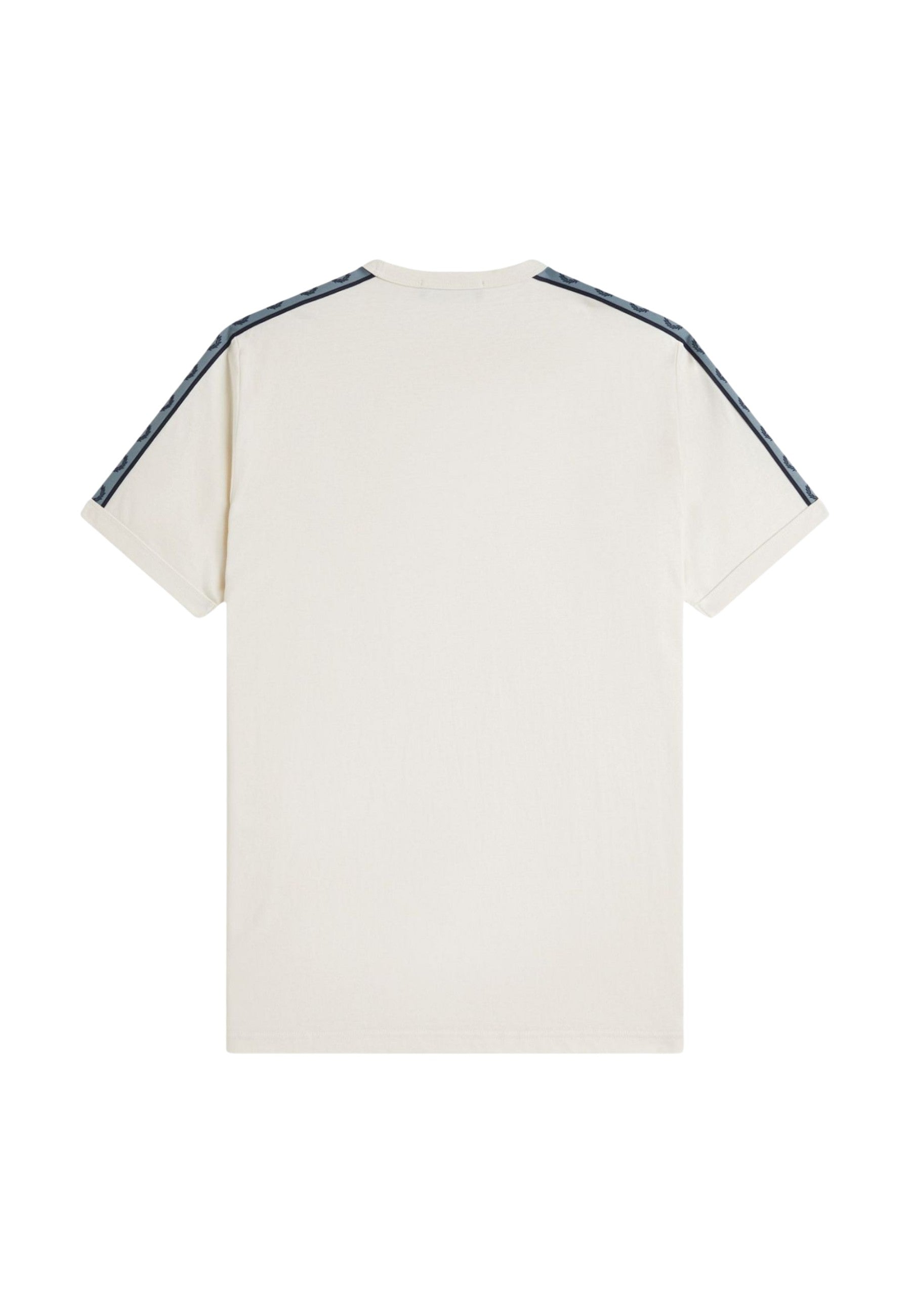 CAMISETA FRED PERRY BEIGE CONTRAST TAPE RINGER TEE