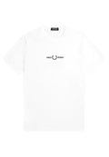 CAMISETA FRED PERRY BLANCA EMBROIDERED TEE