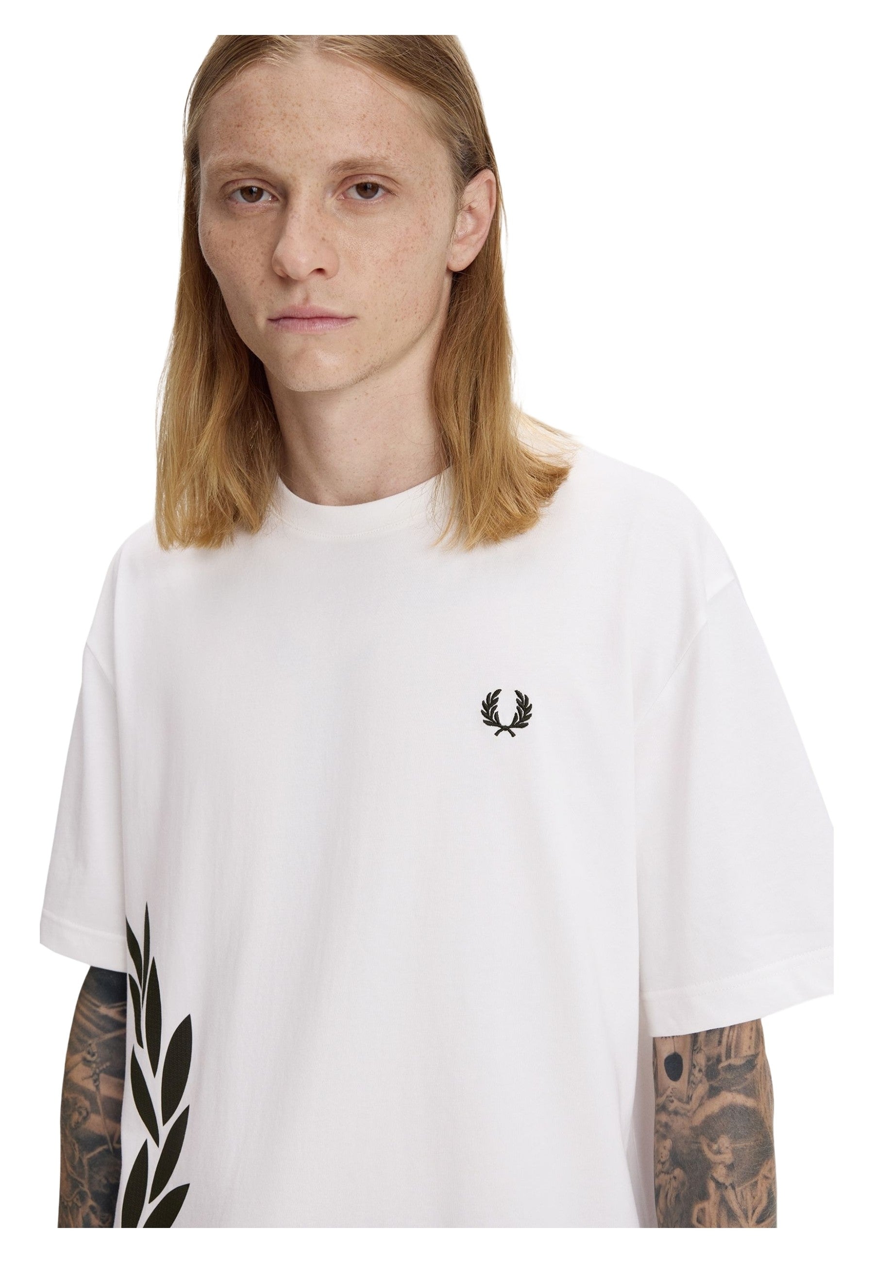 CAMISETA FRED PERRY BLANCA TEXTURED LAUREL WREATH TEE