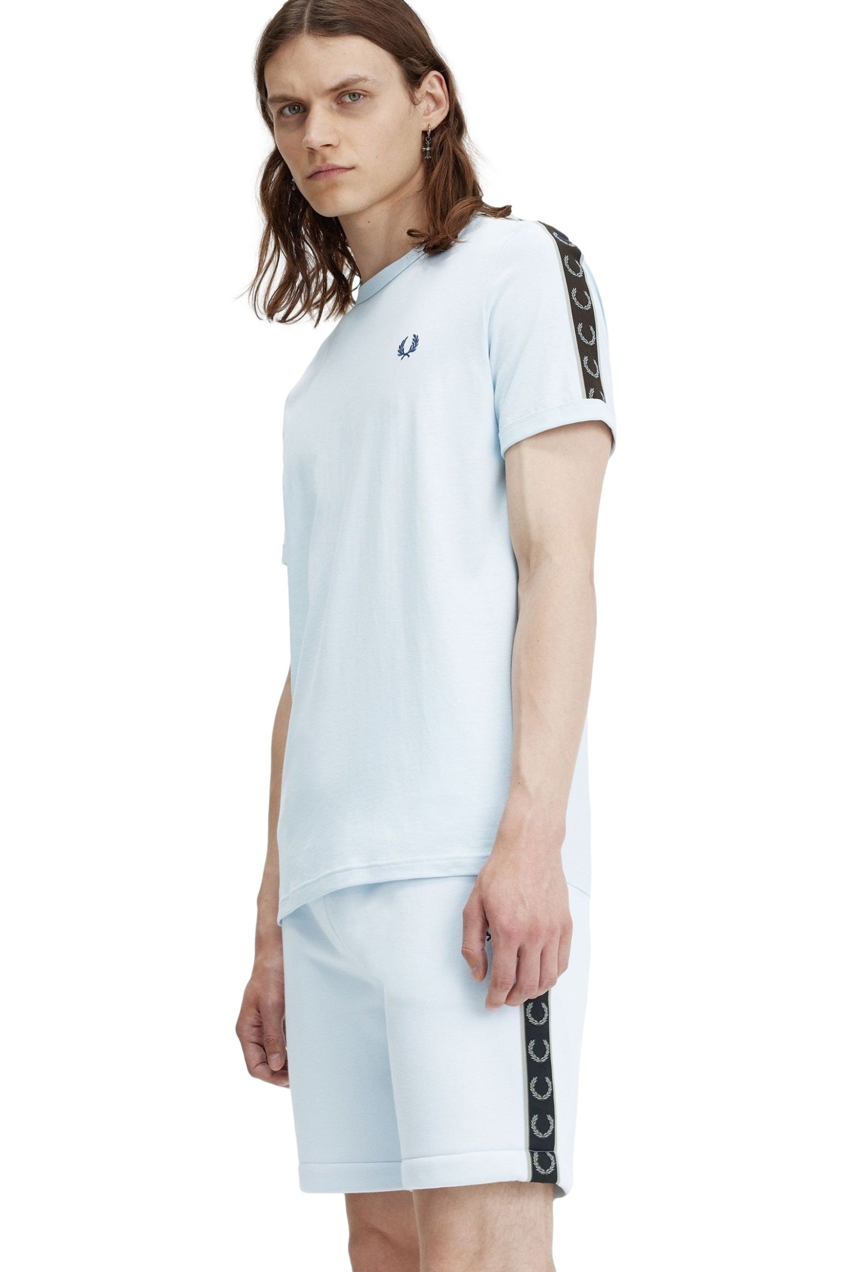 CAMISETA FRED PERRY CELESTE CONTRAST TAPE RINGER SHIRT U78