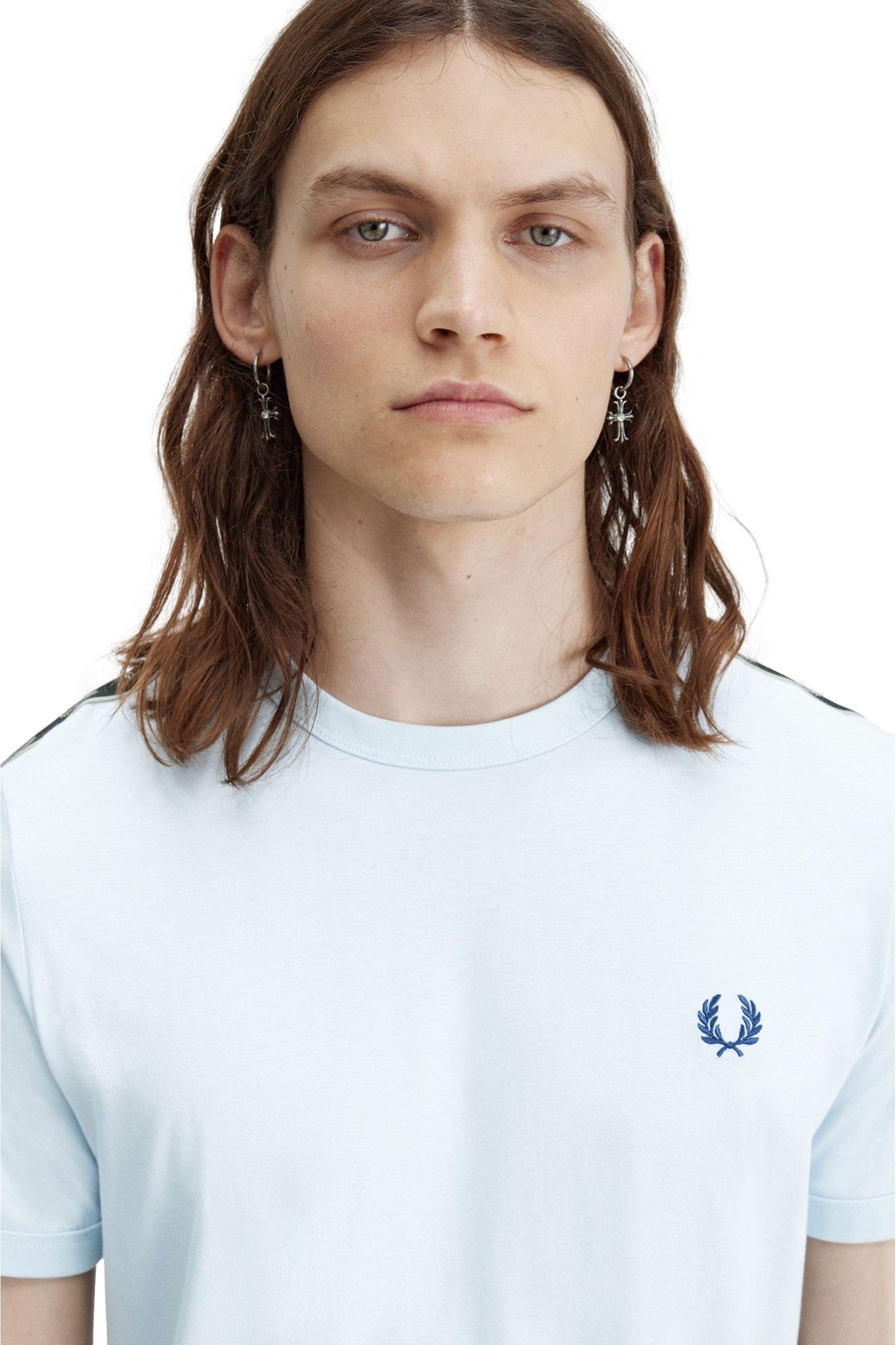 CAMISETA FRED PERRY CELESTE CONTRAST TAPE RINGER SHIRT U78