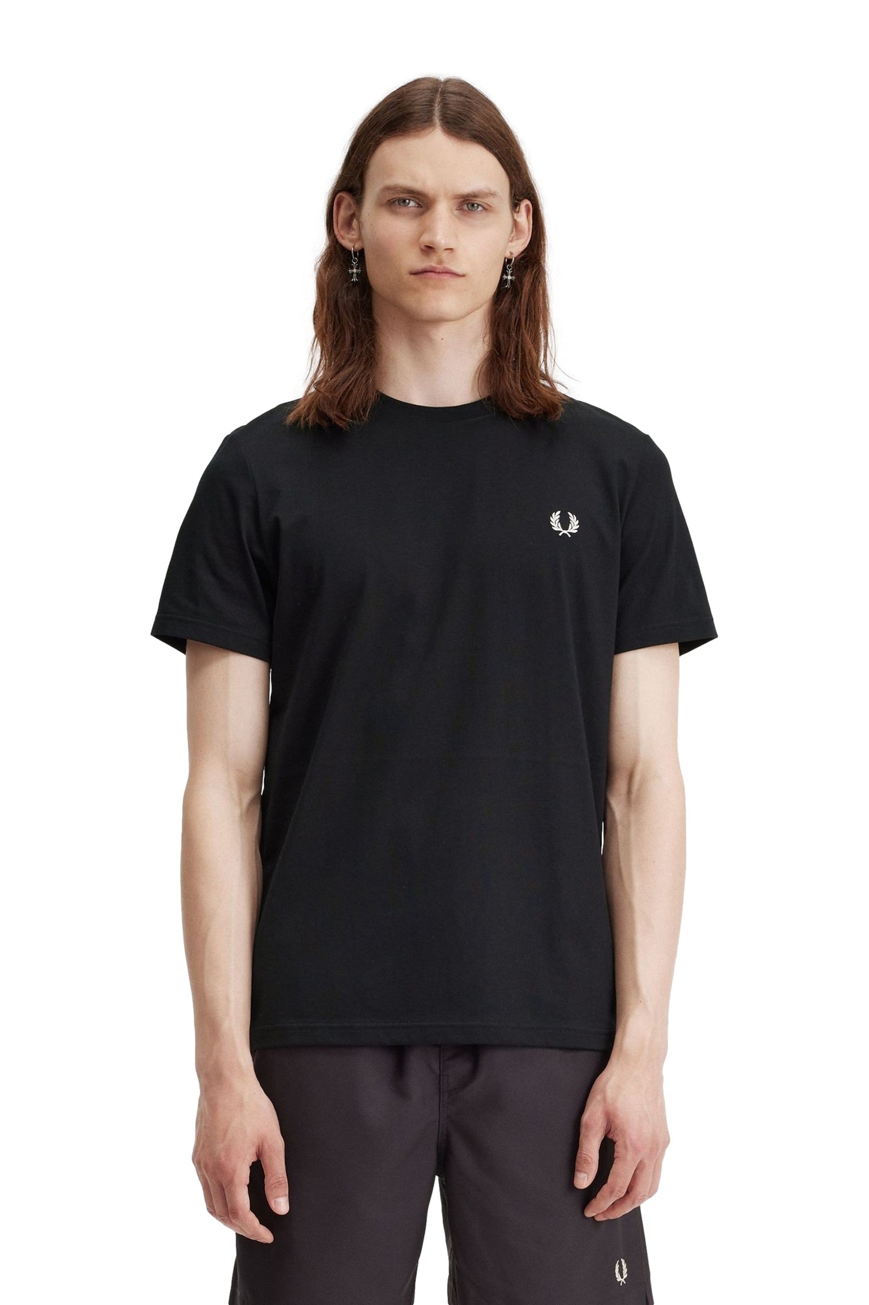 CAMISETA FRED PERRY NEGRA 102 REAR POWDER LAUREL GRAPHIC TEE