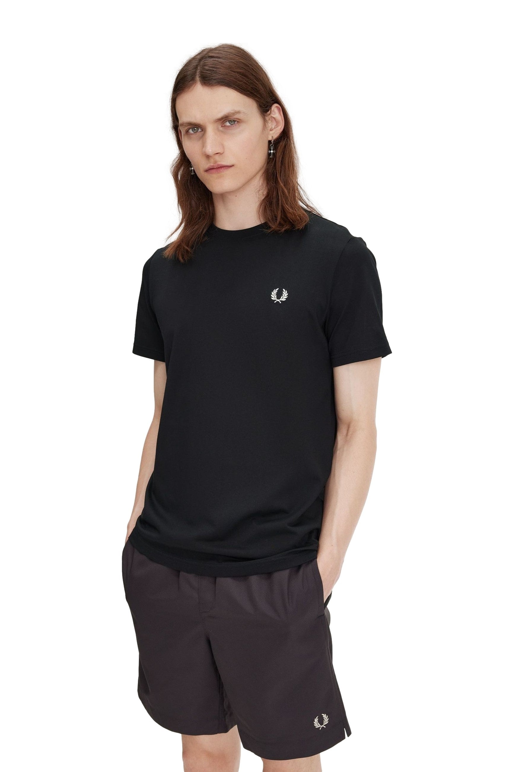 CAMISETA FRED PERRY NEGRA 102 REAR POWDER LAUREL GRAPHIC TEE