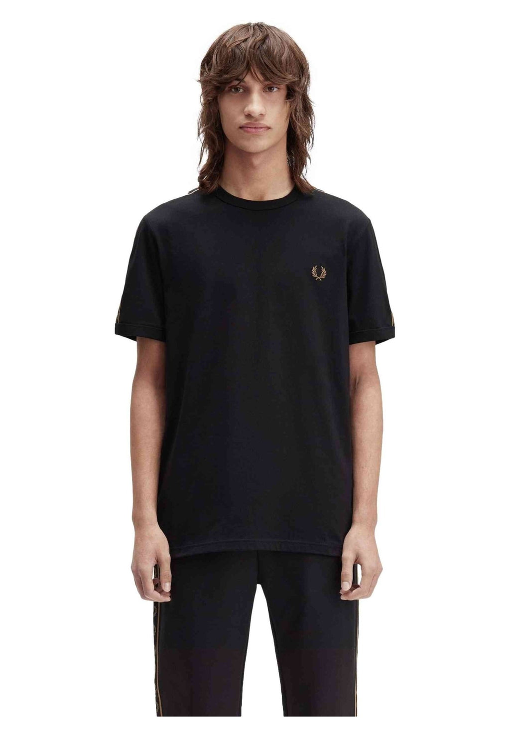 CAMISETA FRED PERRY NEGRA CONTRAST TAPE RINGER TEE - AREA ZERO