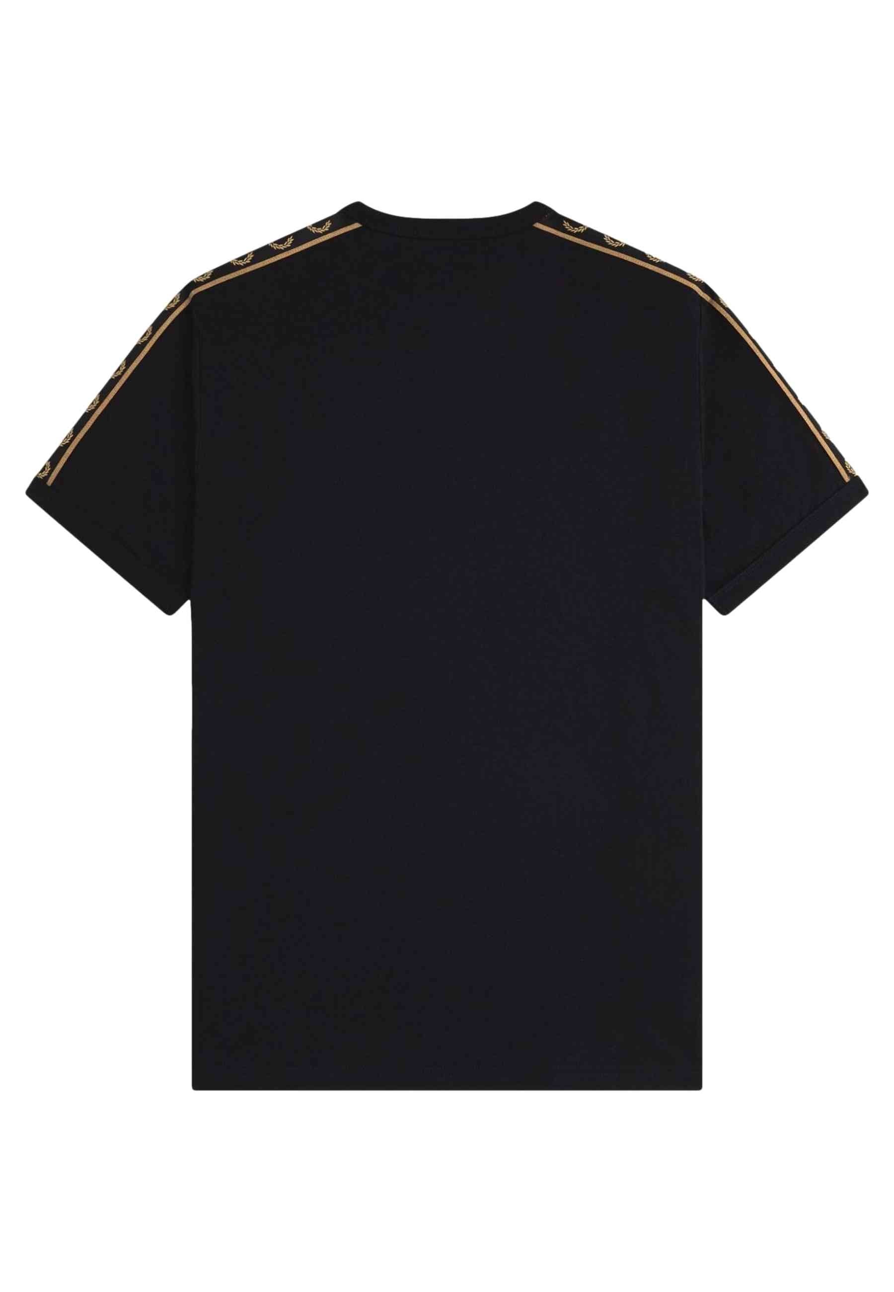 CAMISETA FRED PERRY NEGRA CONTRAST TAPE RINGER TEE