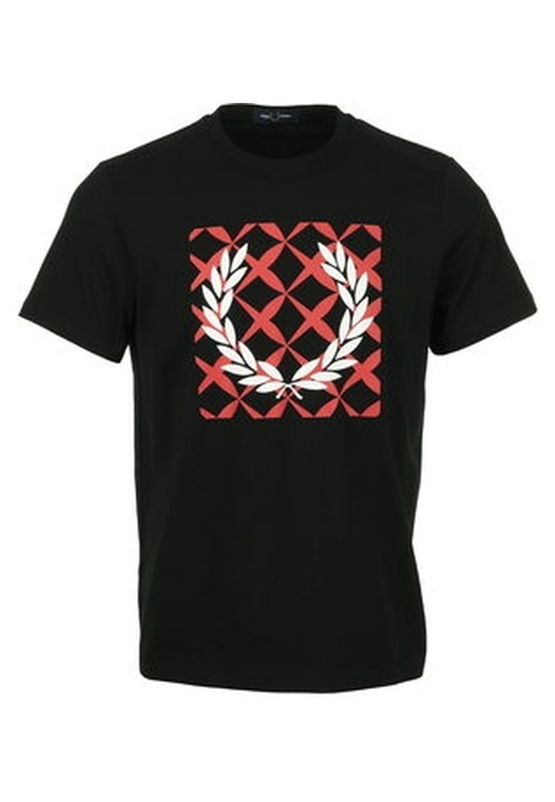 CAMISETA FRED PERRY NEGRA CROSS STITCH PRINTED TEE