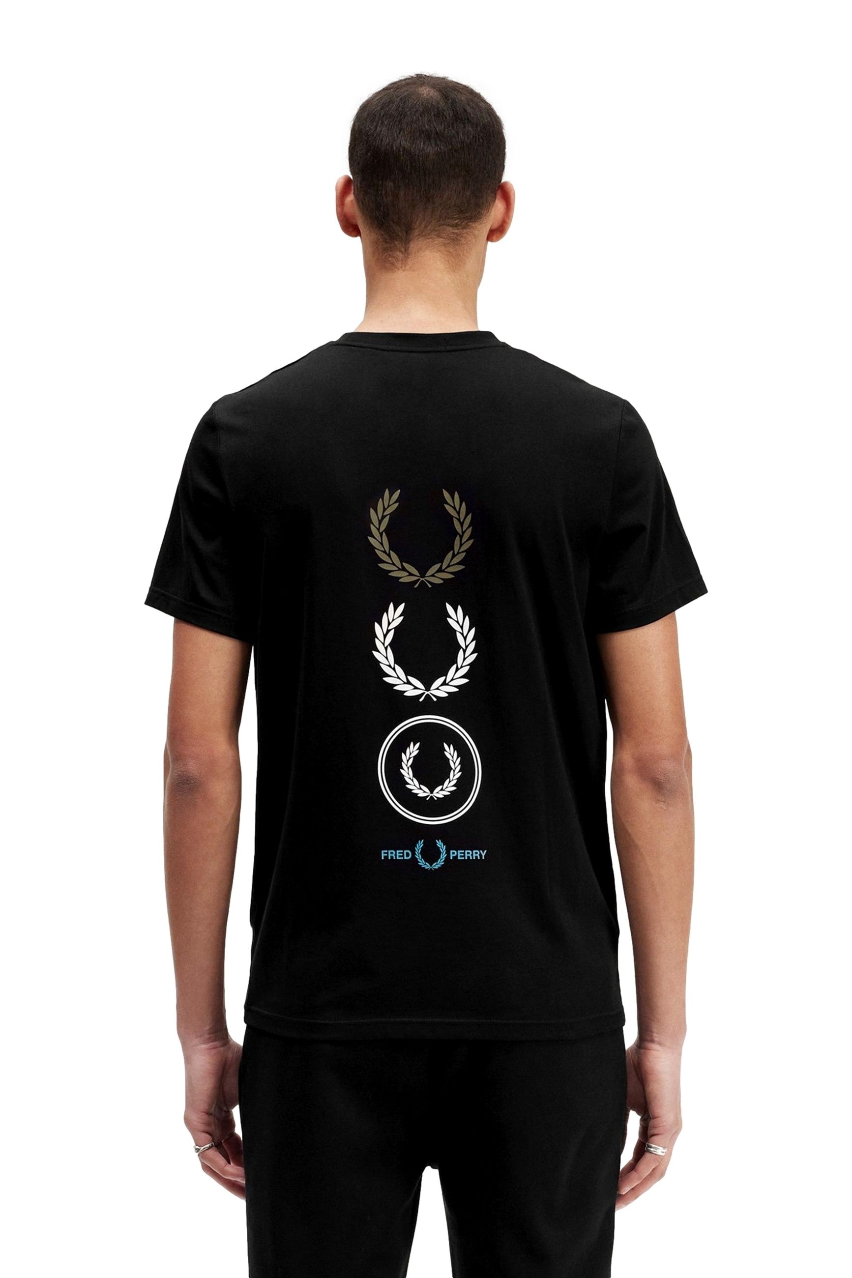 CAMISETA FRED PERRY NEGRA GRAPHIC BRANDING T-SHIRT