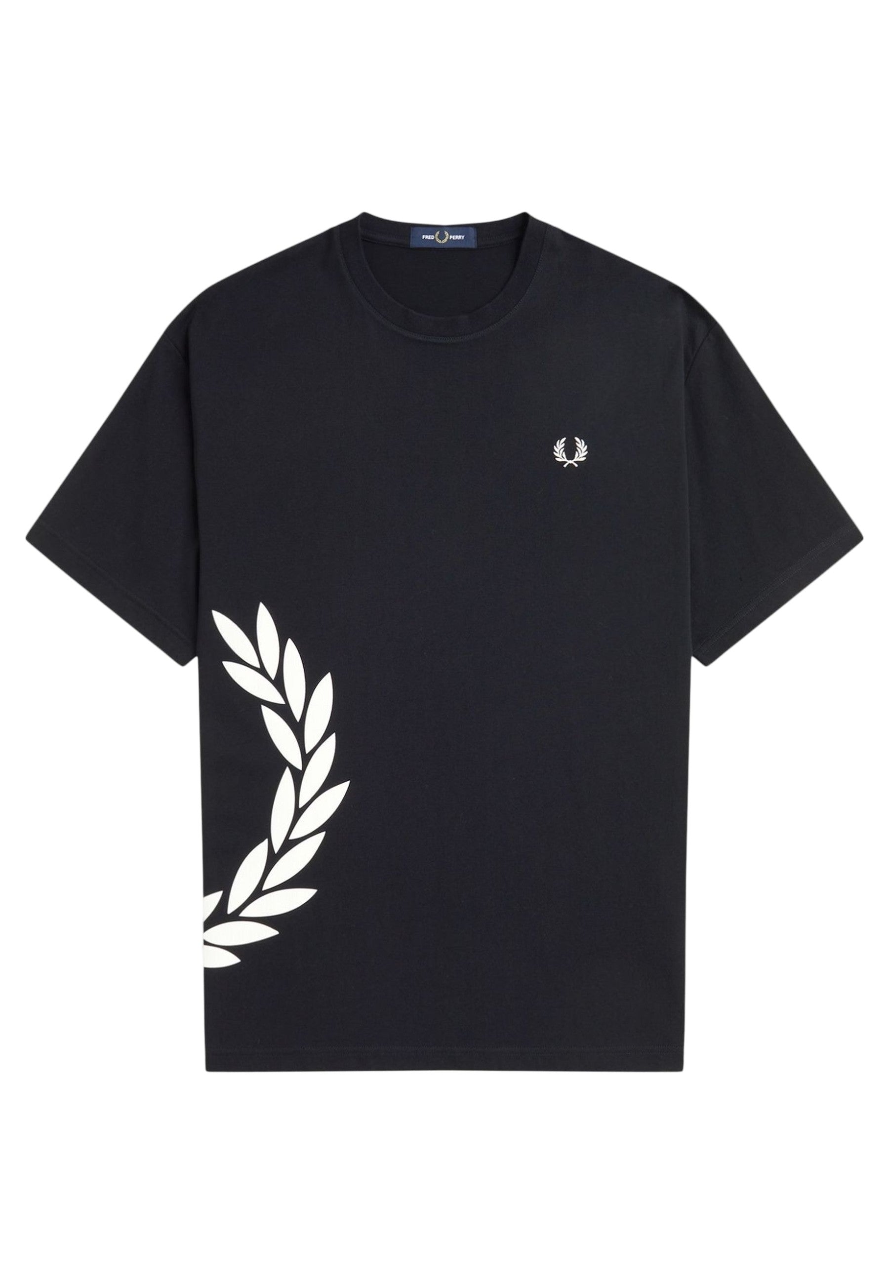 CAMISETA FRED PERRY NEGRA TEXTURED LAUREL WREATH TEE