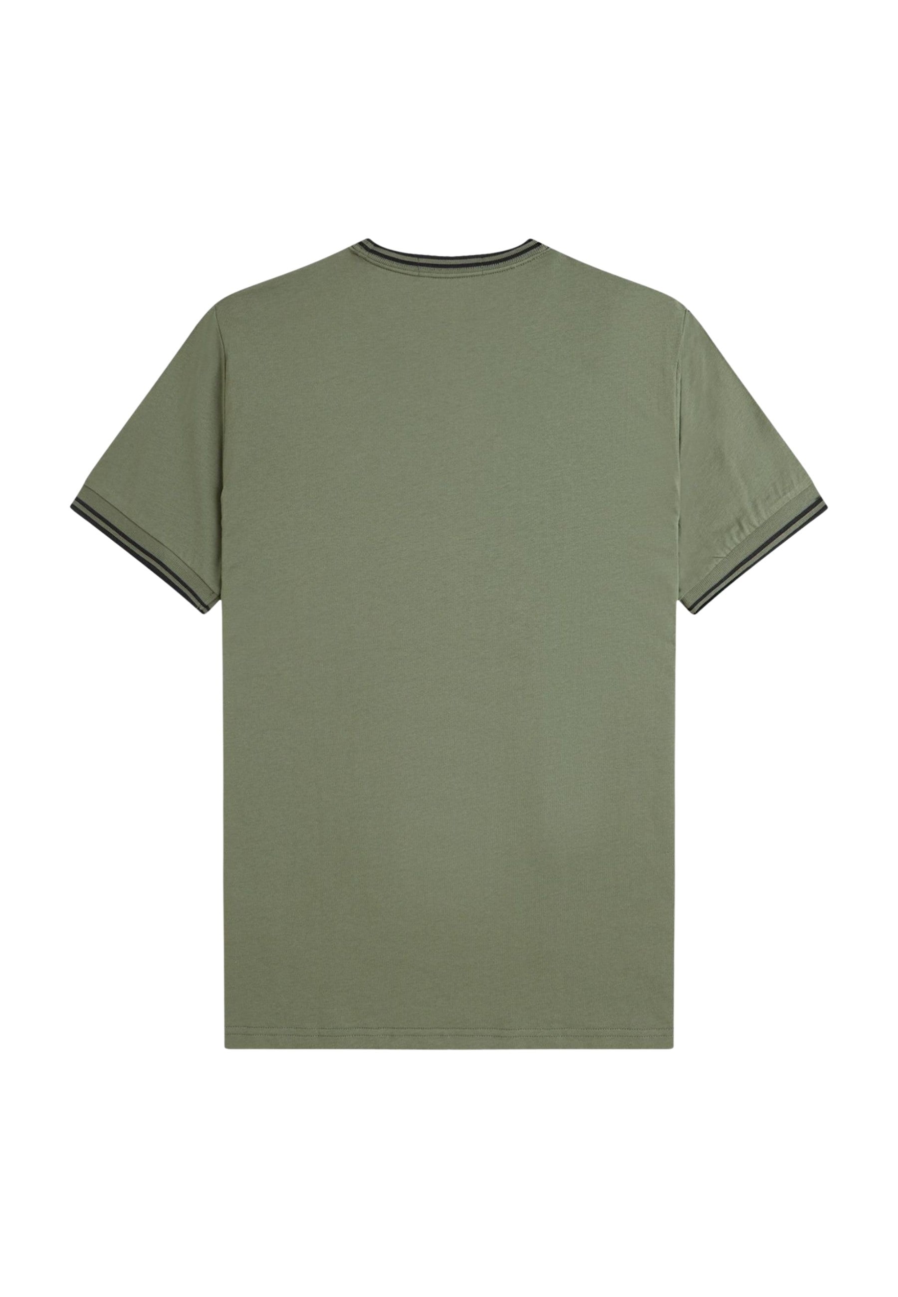 CAMISETA FRED PERRY VERDE Z50 CONTRAST RIBETED TEE