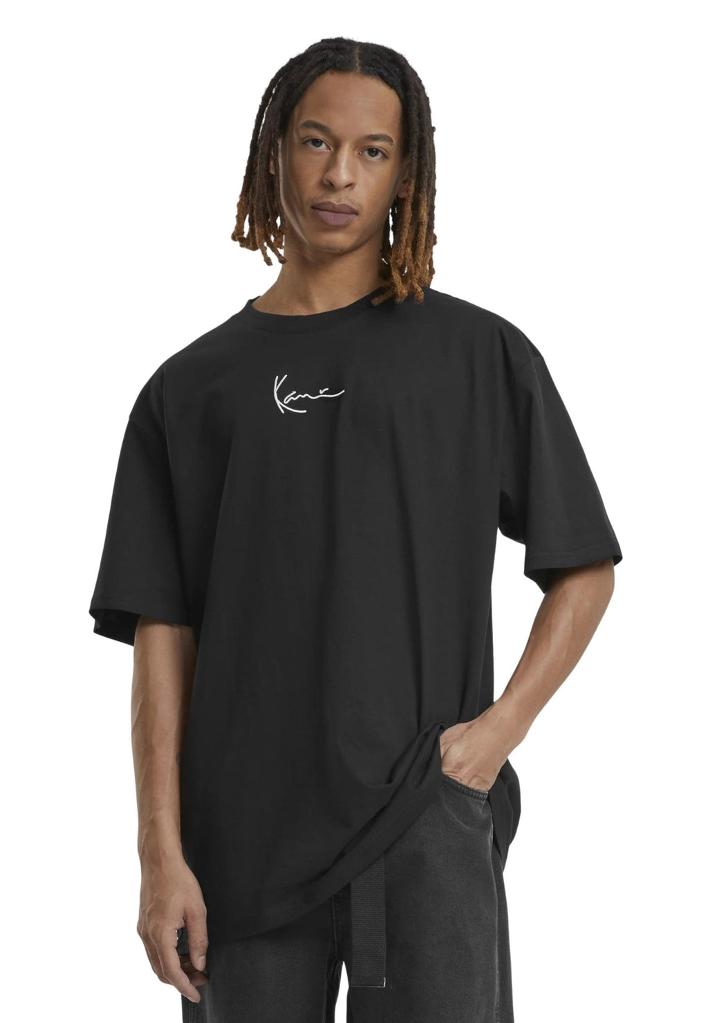 CAMISETA JUNIOR KARL KANI NEGRA SMALL SIGNATURE TEE - AREA ZERO