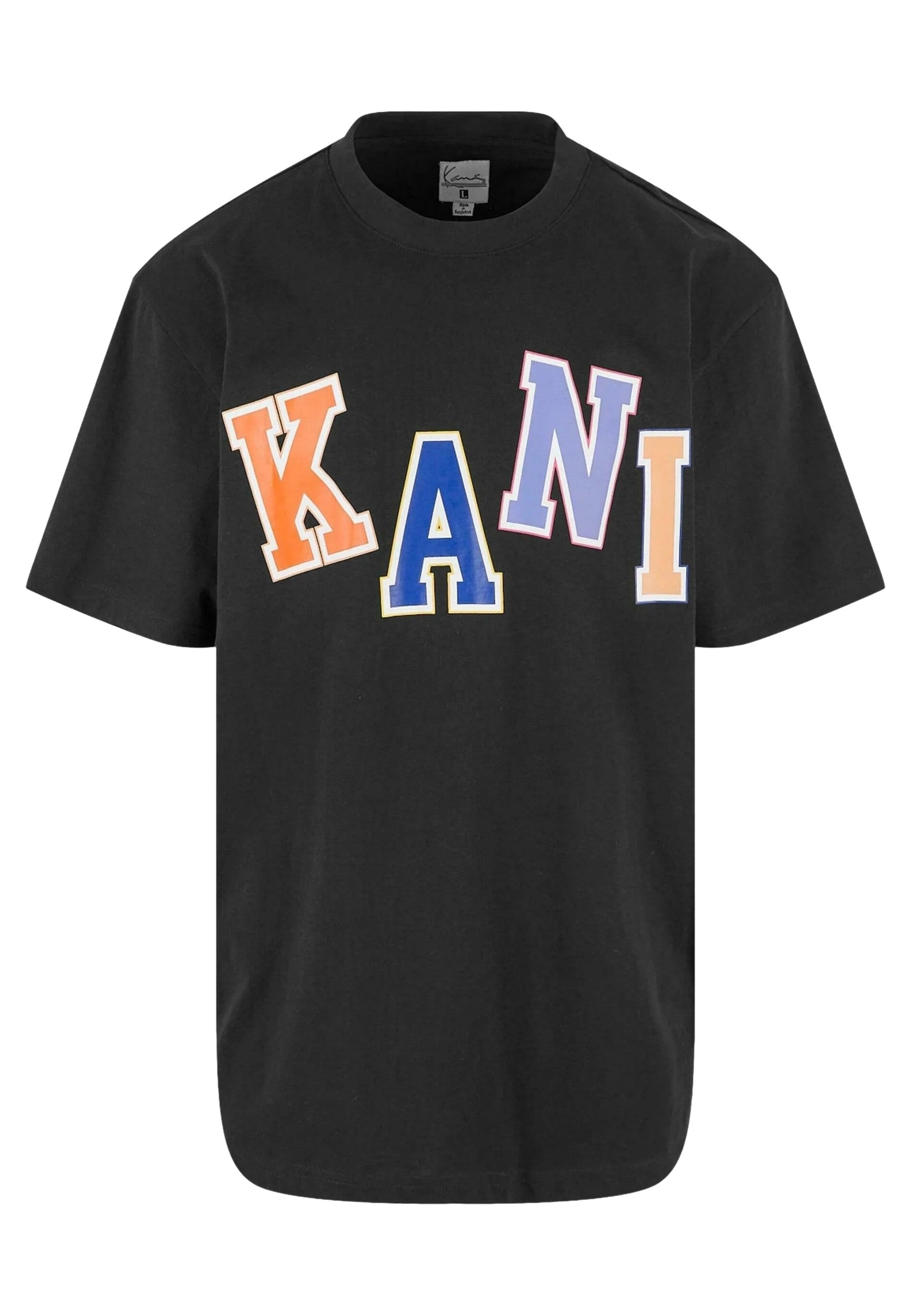 CAMISETA KARL KANI NEGRA WOVEN SIGNATURE LOGO TEE