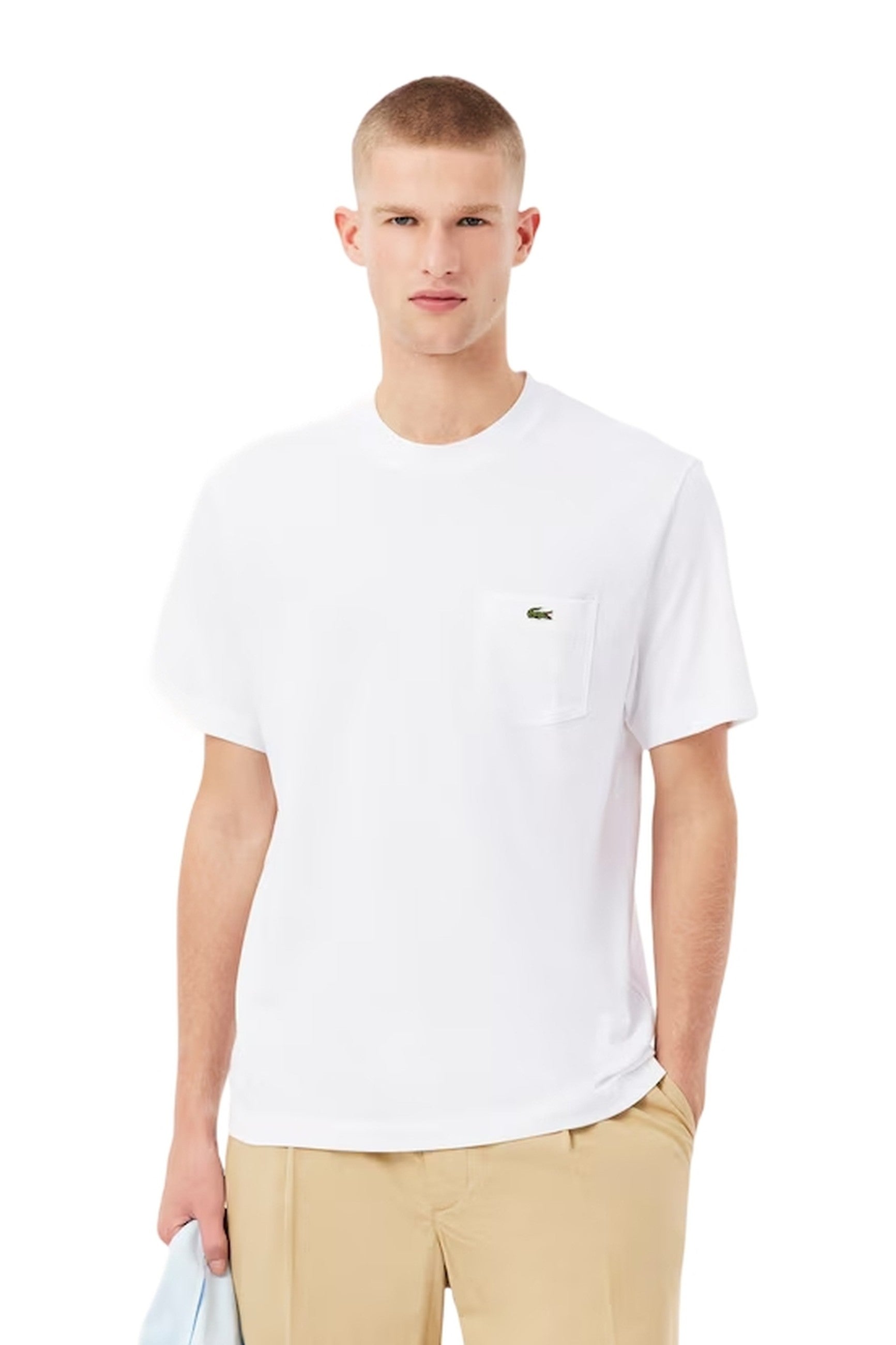 CAMISETA LACOSTE BLANCA BREAST POCKET COTTON TEE