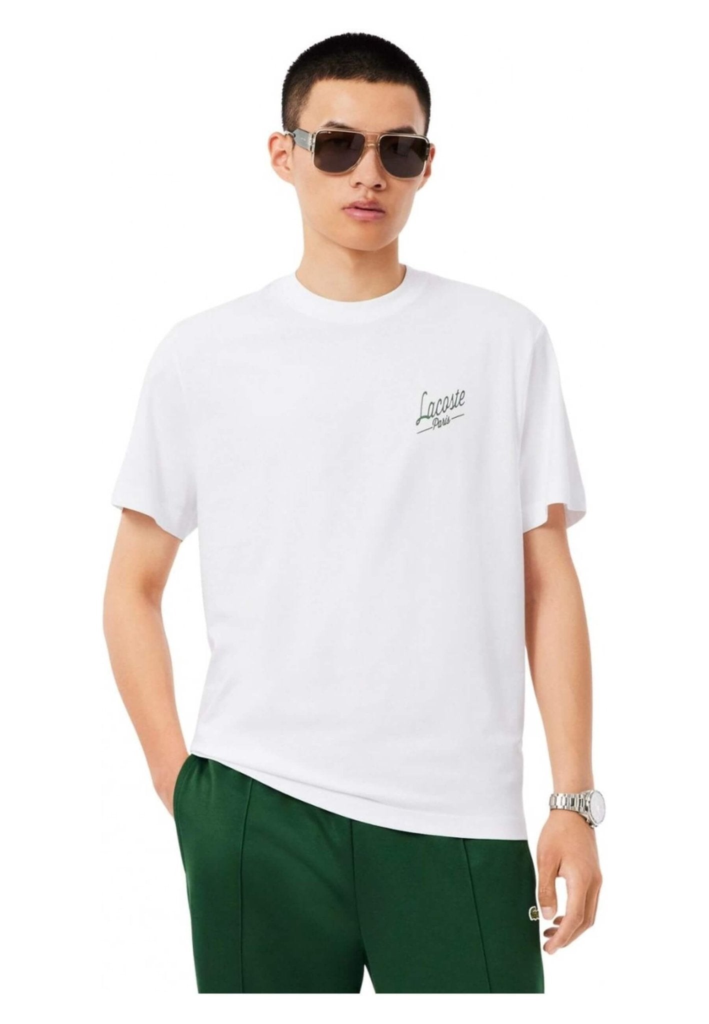 CAMISETA LACOSTE BLANCA HERITAGE BACK LOGO TEE - AREA ZERO