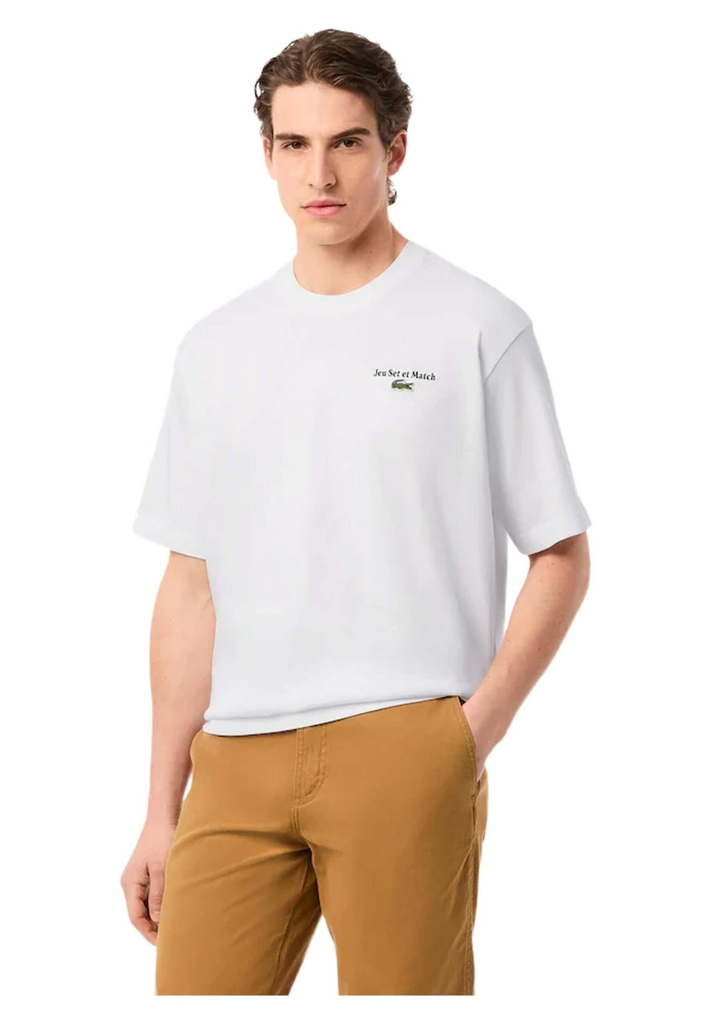 CAMISETA LACOSTE BLANCA OVERSIZE JEU SET ET MATCH HEAVYWHEIGHT TEE - AREA ZERO