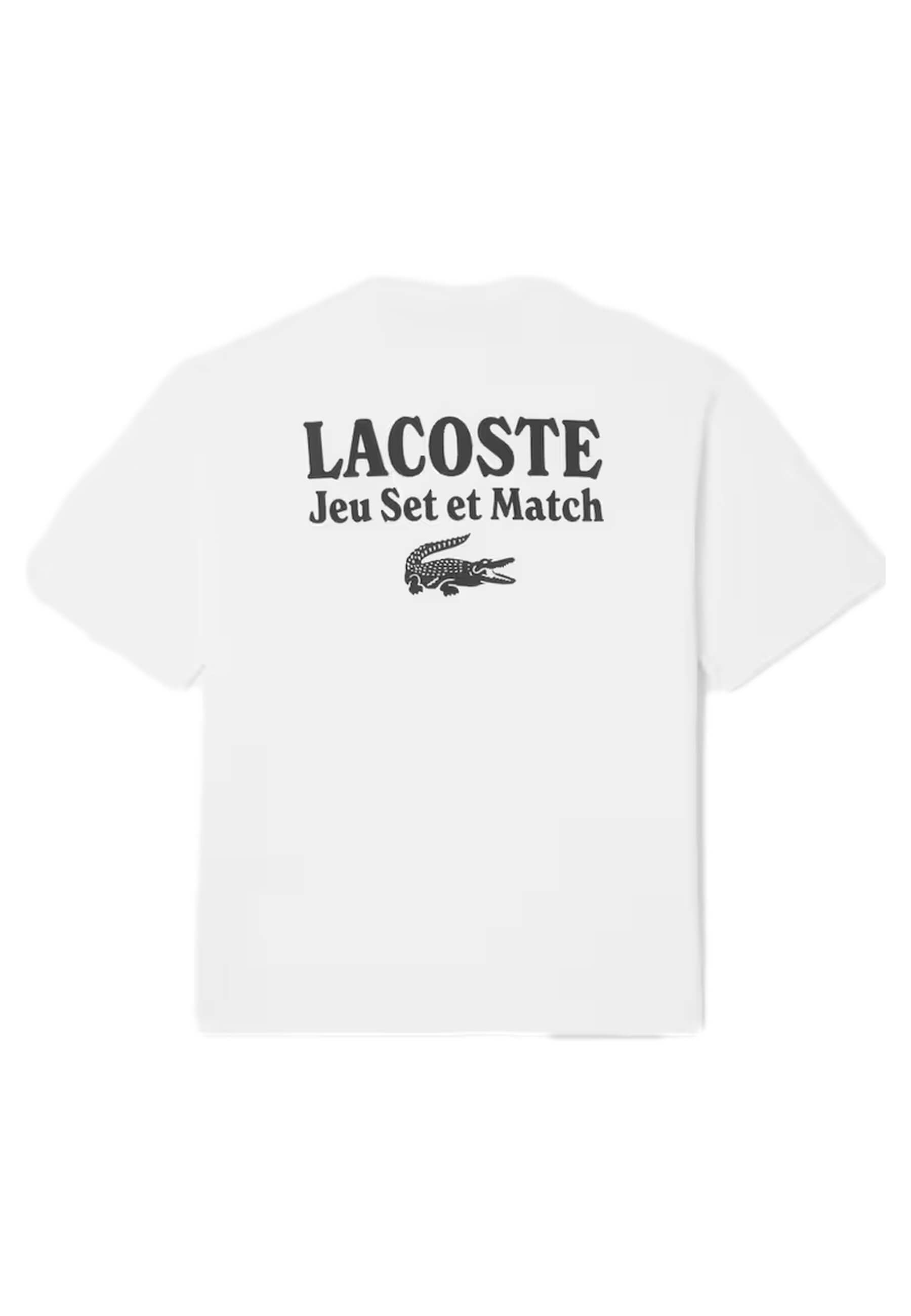 CAMISETA LACOSTE BLANCA OVERSIZE JEU SET ET MATCH HEAVYWHEIGHT TEE